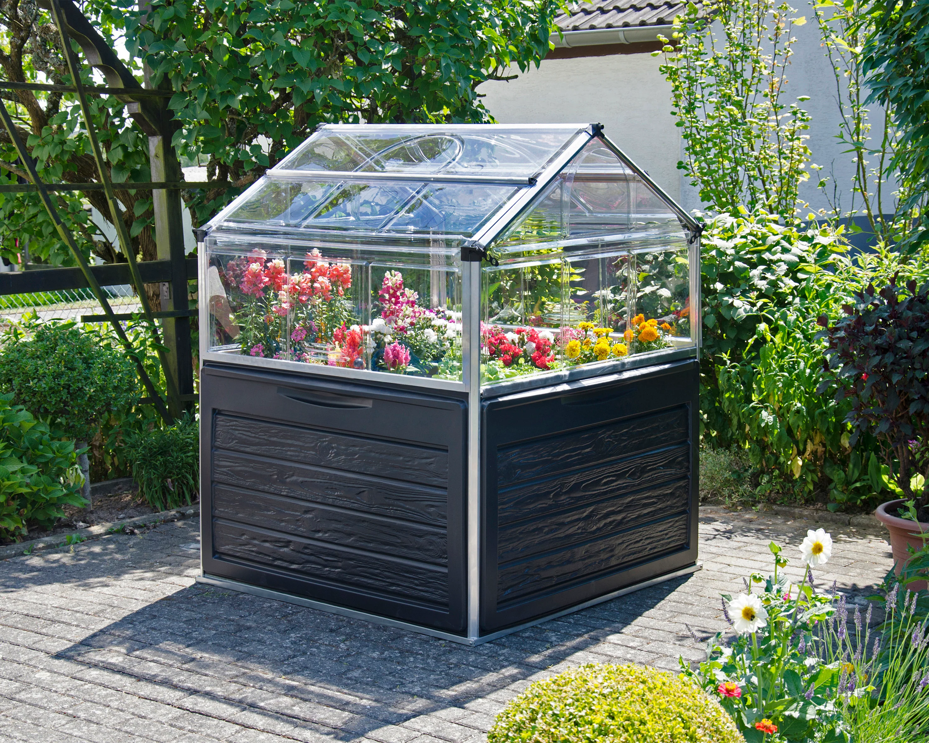 Plant Inn 4' x 4' Greenhouse - Silver Frame & Clear Polycarbonate Panels - Image 9