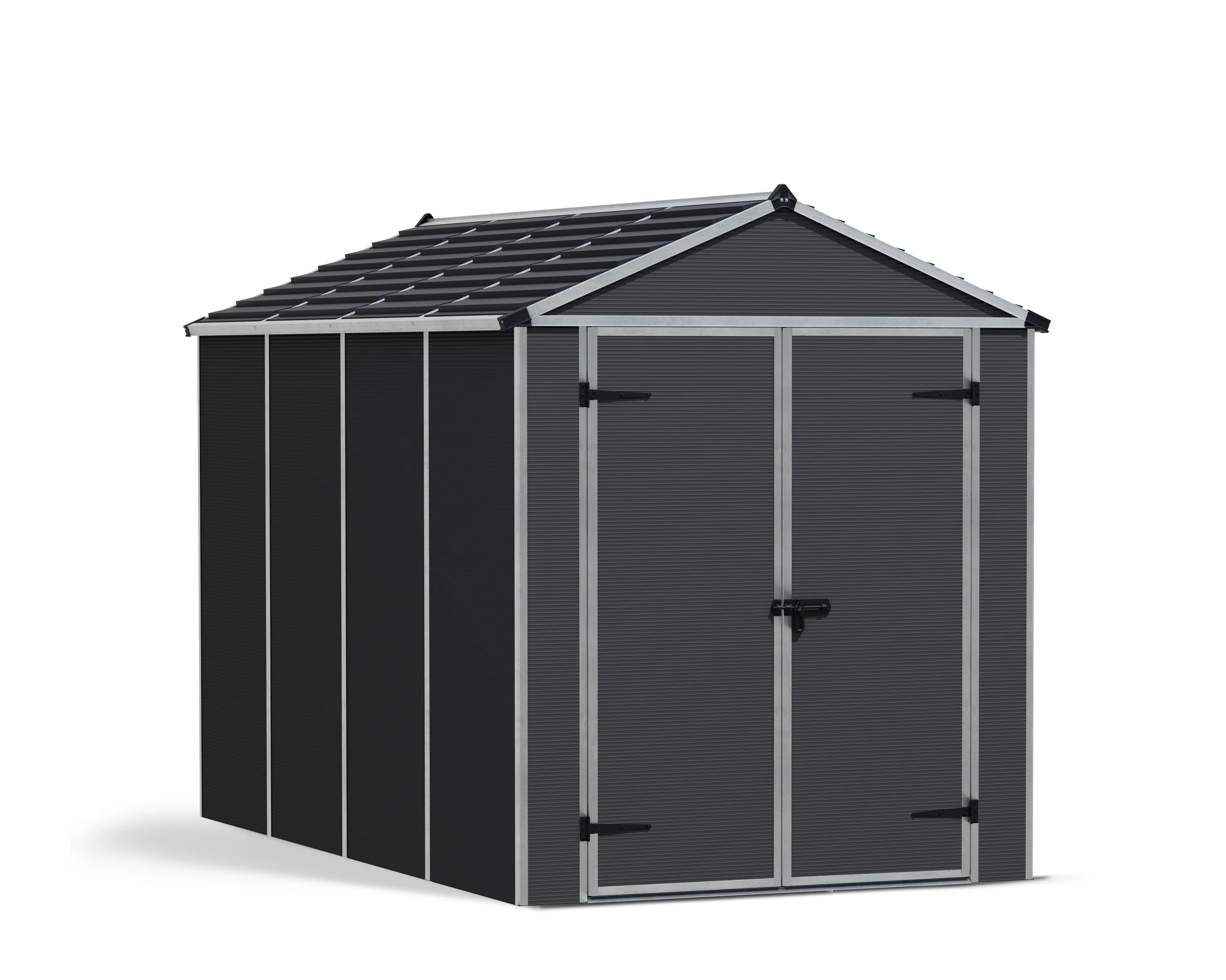 Rubicon 6 x 10 ft Garden Shed With Floor - Dark Grey Polycarbonate Panels - Image 7