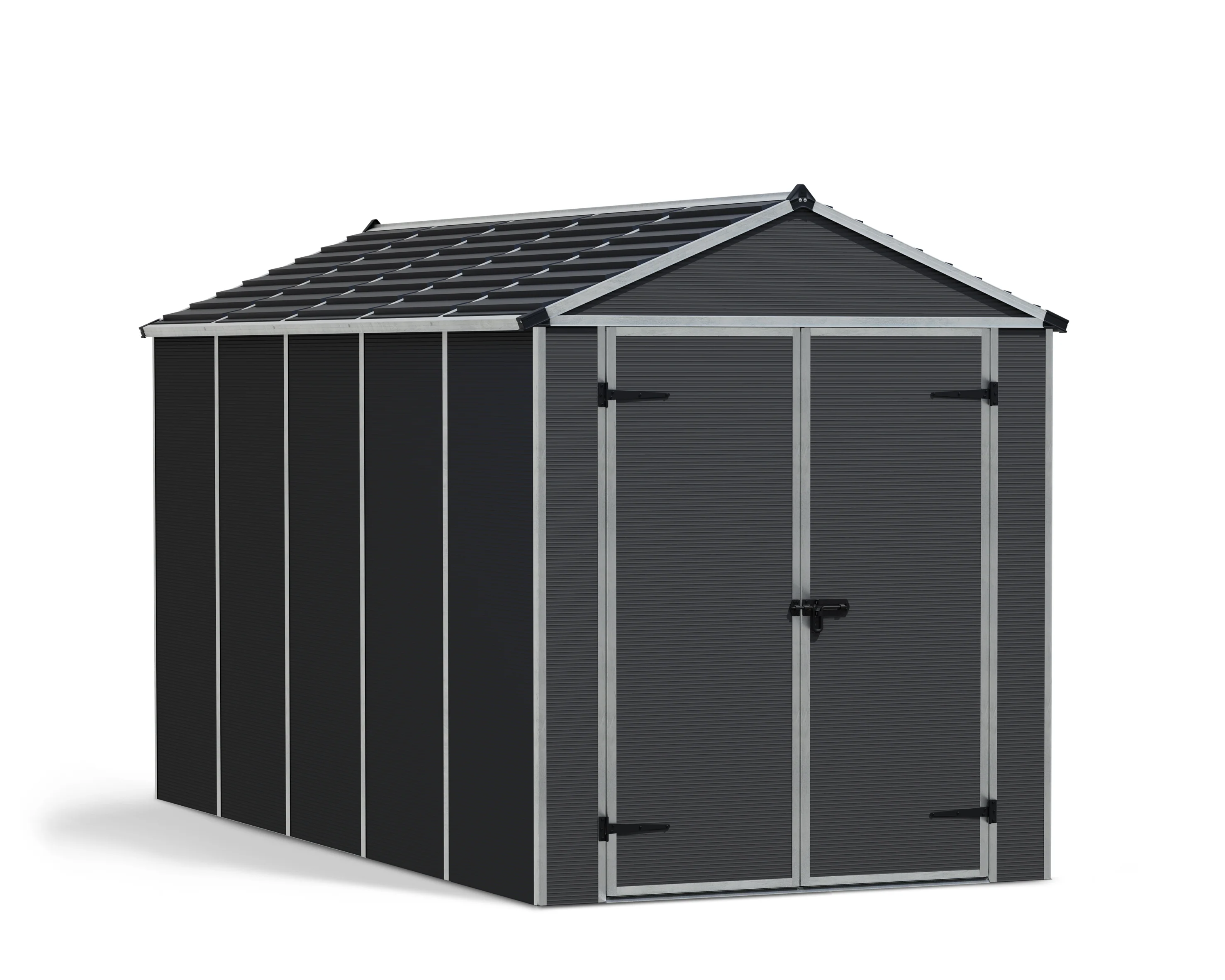 Rubicon 6ft. x 12ft. Garden Shed With Floor - Dark Grey Polycarbonate Panels - Image 7
