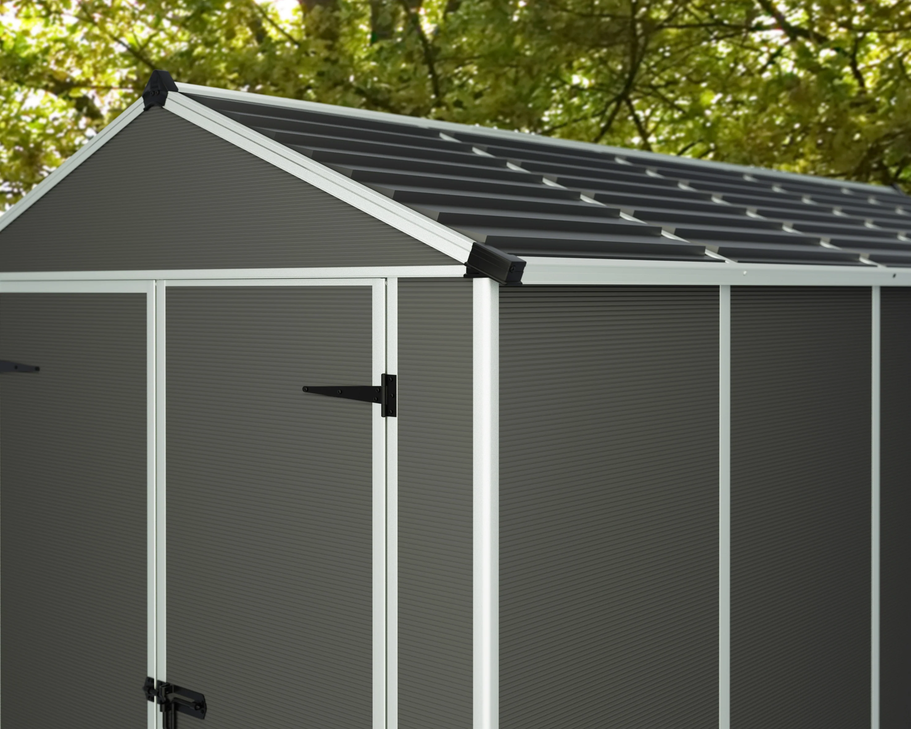 Rubicon 6ft. x 5ft. Garden Shed With Floor - Dark Grey Polycarbonate Panels - Image 5