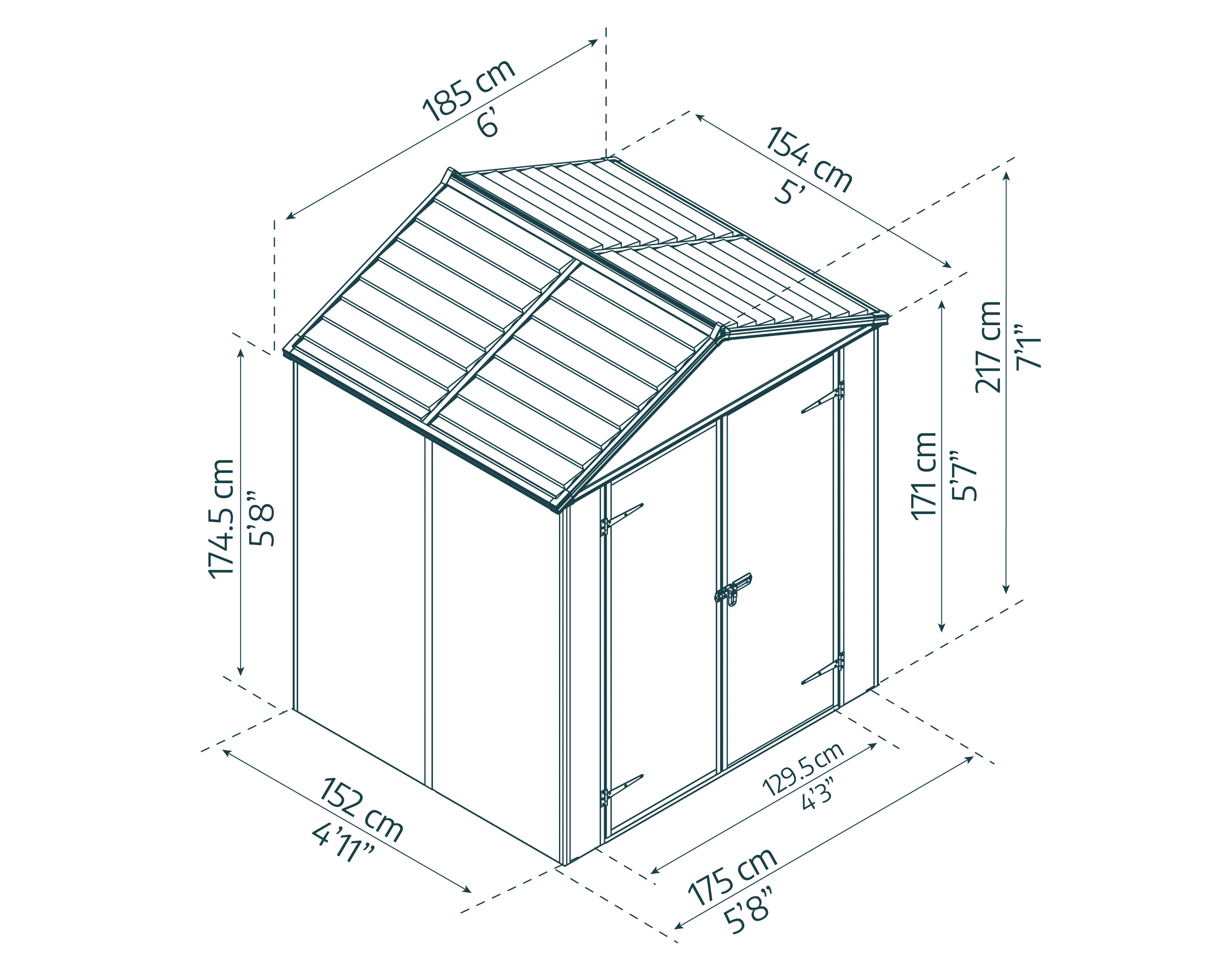Rubicon 6ft. x 5ft. Garden Shed With Floor - Dark Grey Polycarbonate Panels - Image 8