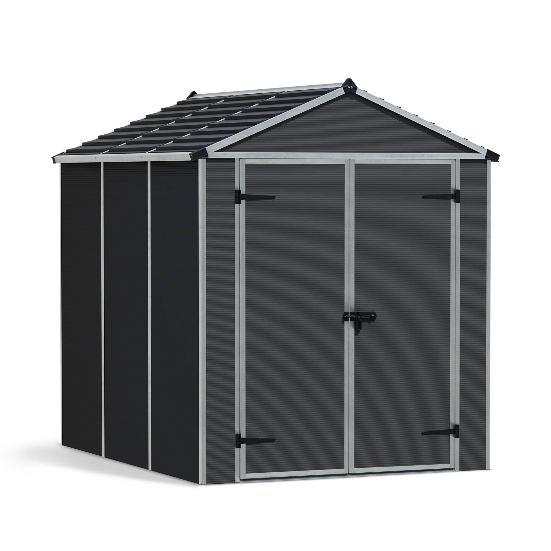 Rubicon 6 ft. x 8 ft. Garden Shed with Floor - Dark Grey Polycarbonate Panels - Image 19