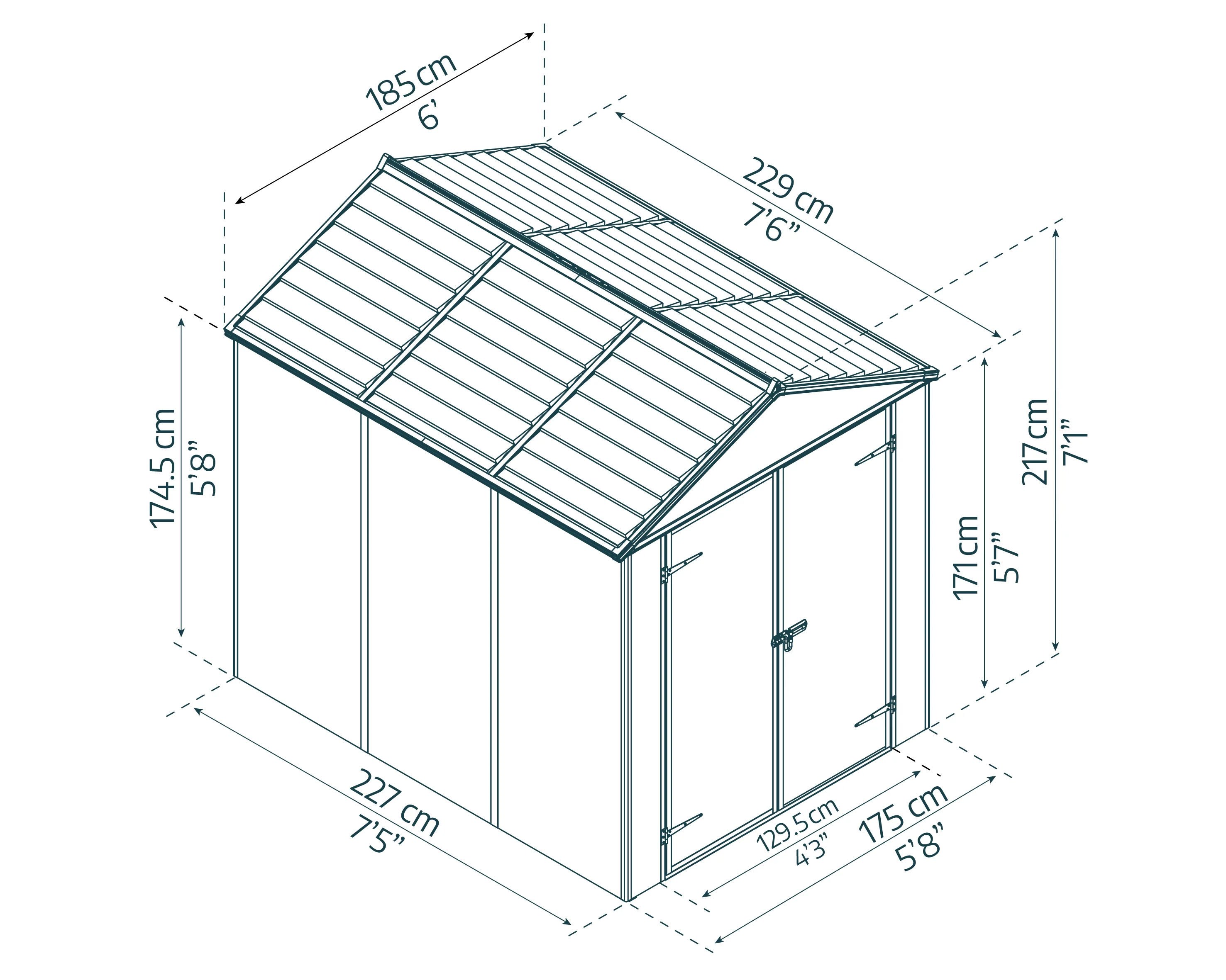 Rubicon 6 ft. x 8 ft. Garden Shed with Floor - Dark Grey Polycarbonate Panels - Image 8