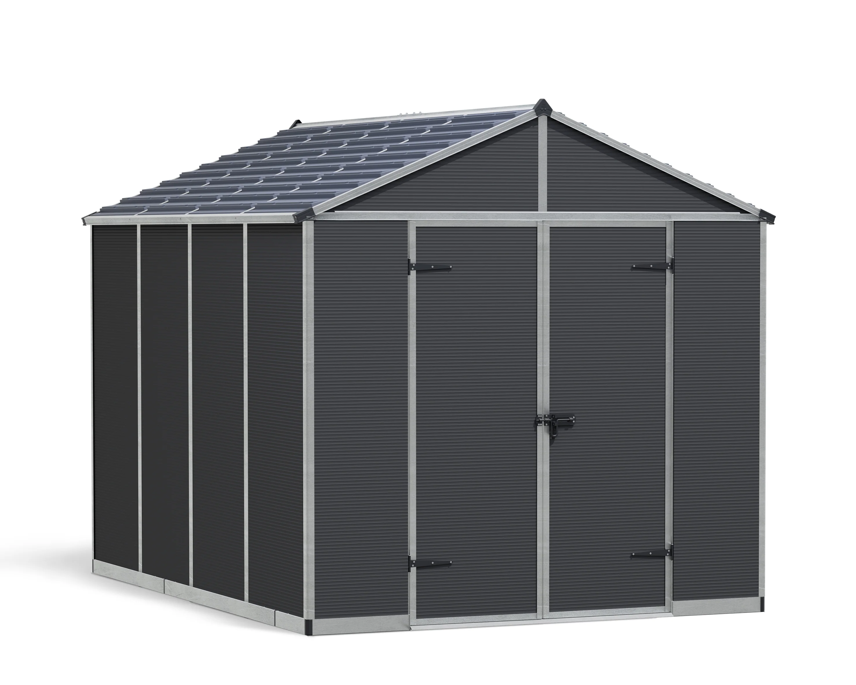 Rubicon 8ft. x 10ft. Garden Shed With Floor - Dark Grey Polycarbonate Panels - Image 13