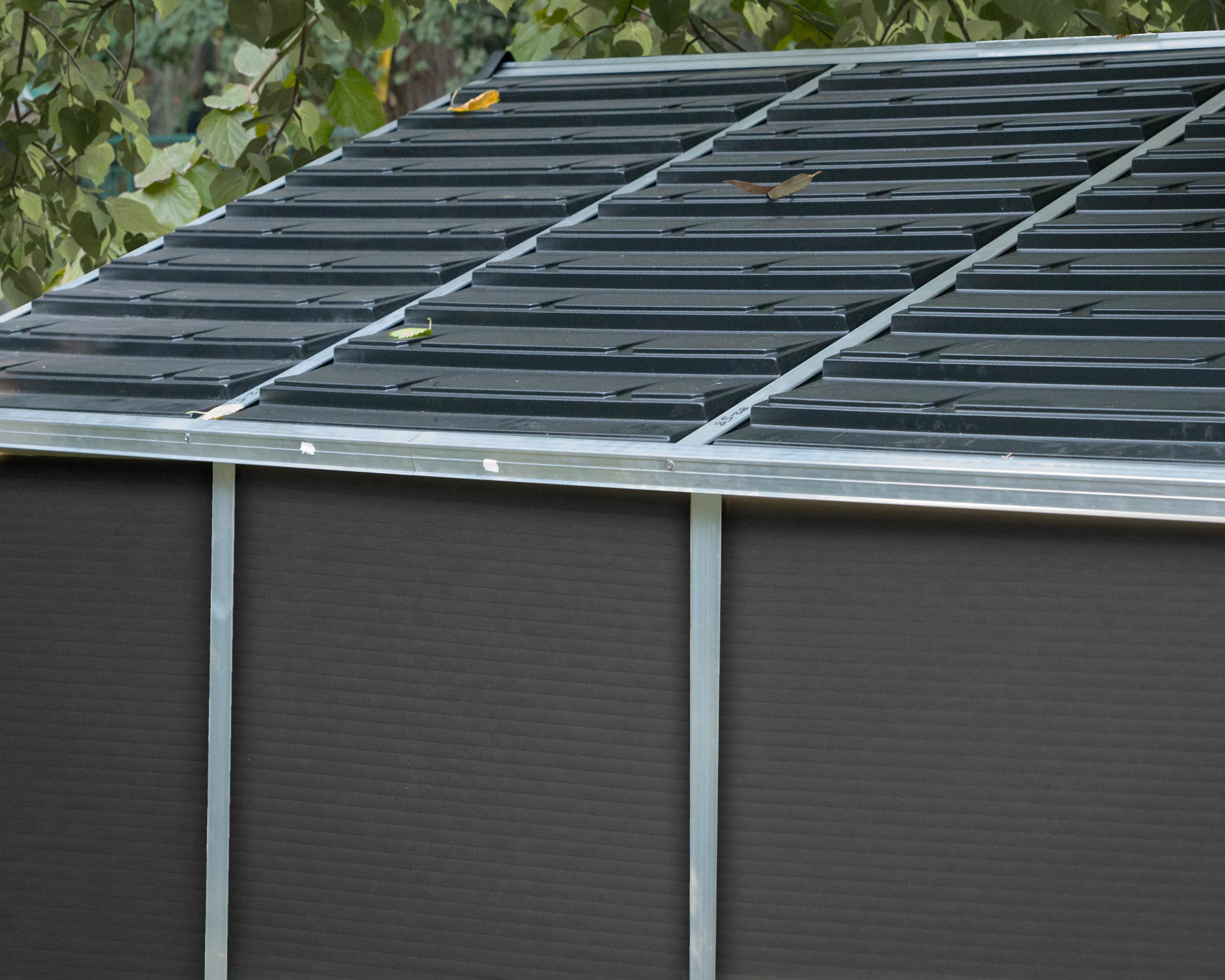 Rubicon 8ft. x 10ft. Garden Shed With Floor - Dark Grey Polycarbonate Panels - Image 3