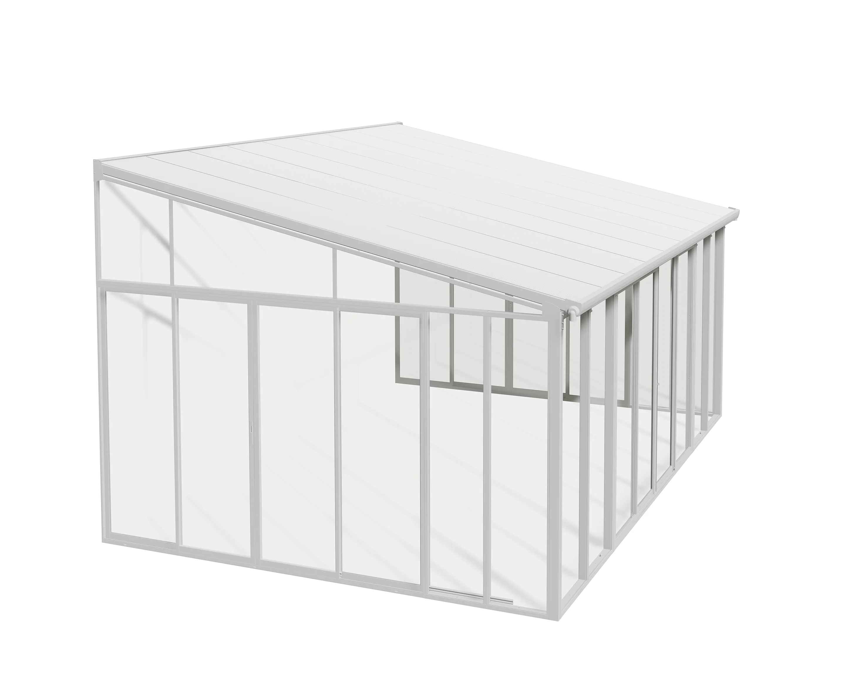 Sanremo 4m x 4m Lean to Conservatory - White Frames & White Polycarbonate - Image 7