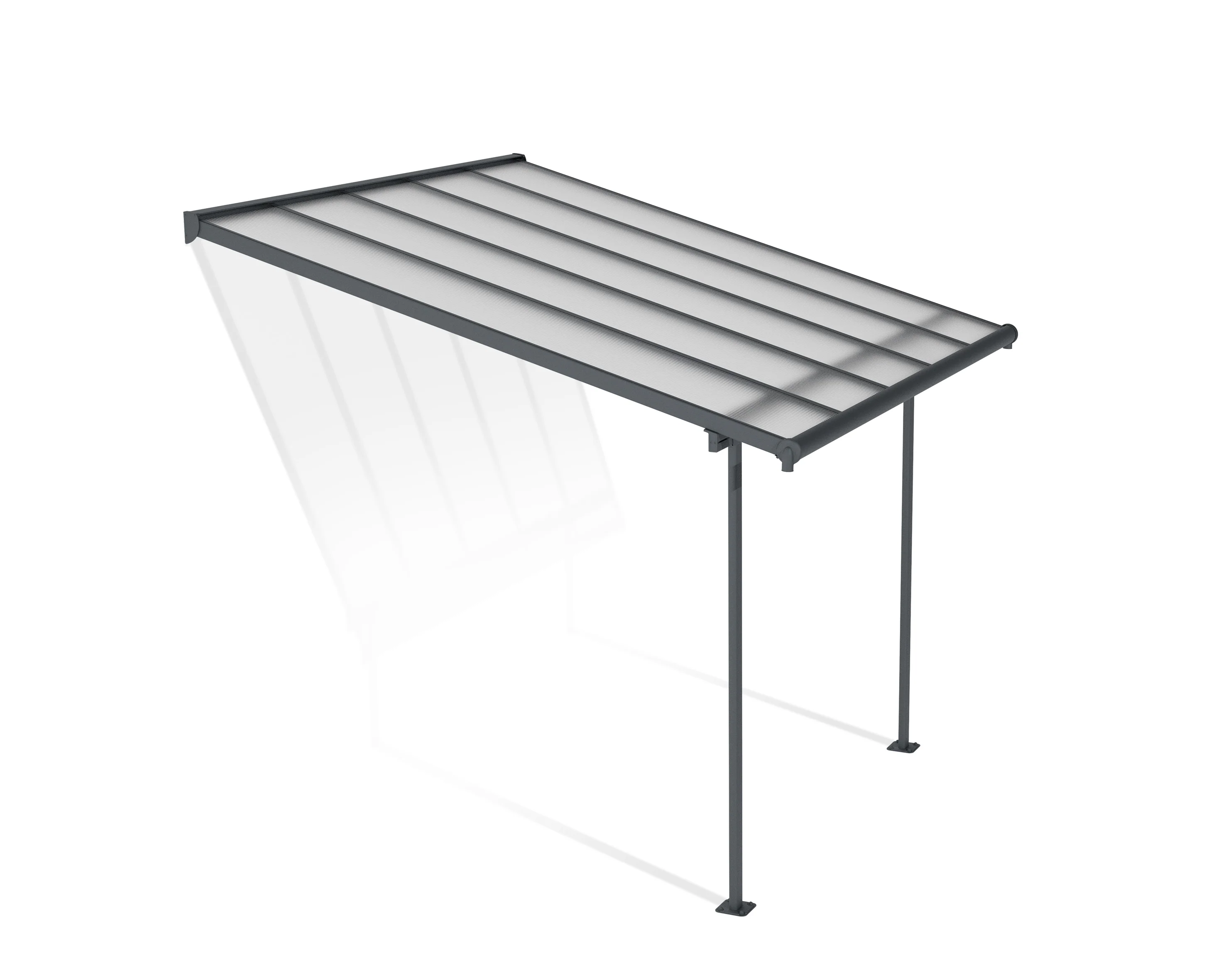 Sierra Patio Cover 3m x 3m - Grey Frame & Clear Polycarbonate - Image 6