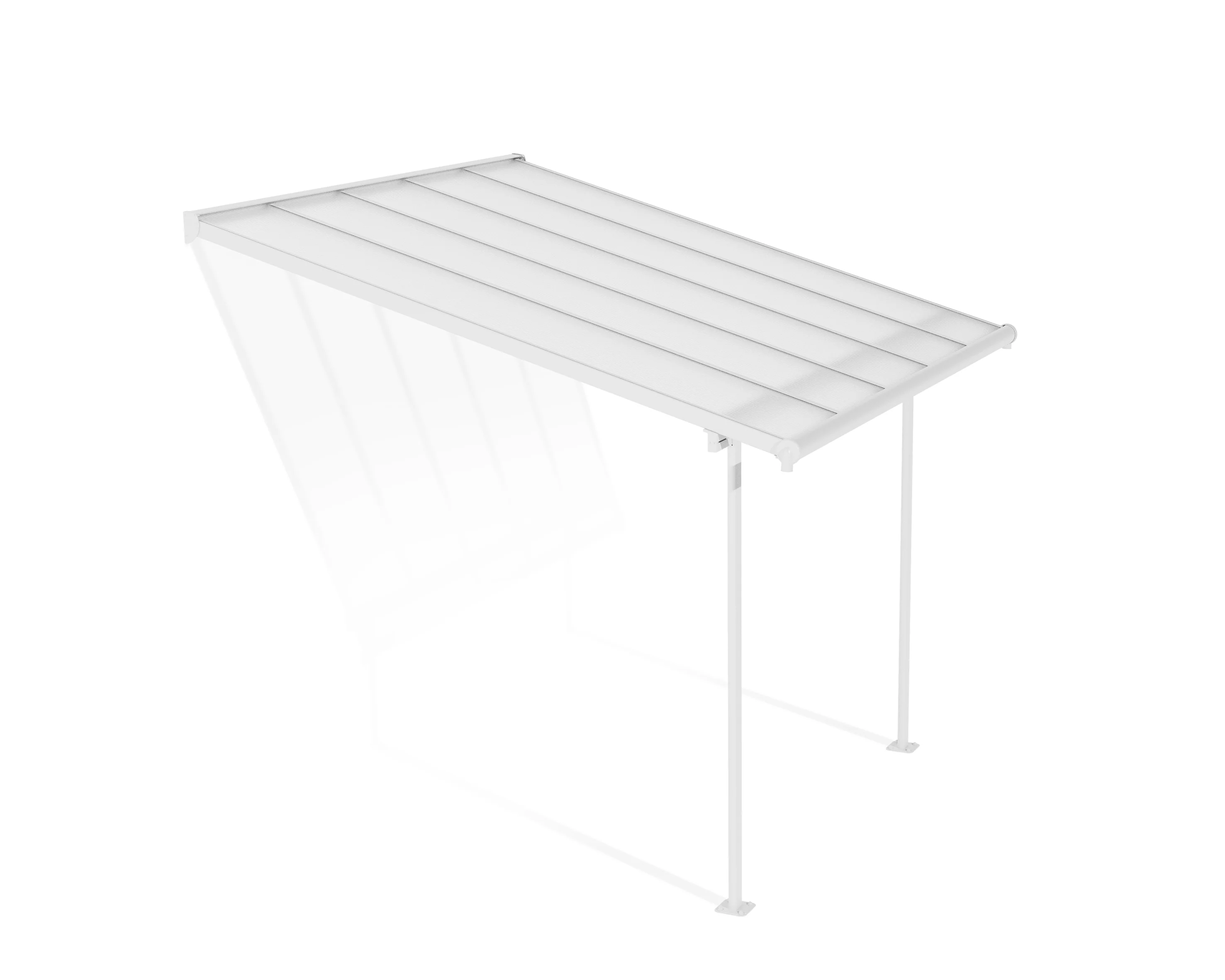 Sierra Patio Cover 3m x 3m - White Aluminium Frame & Clear Polycarbonate - Image 4