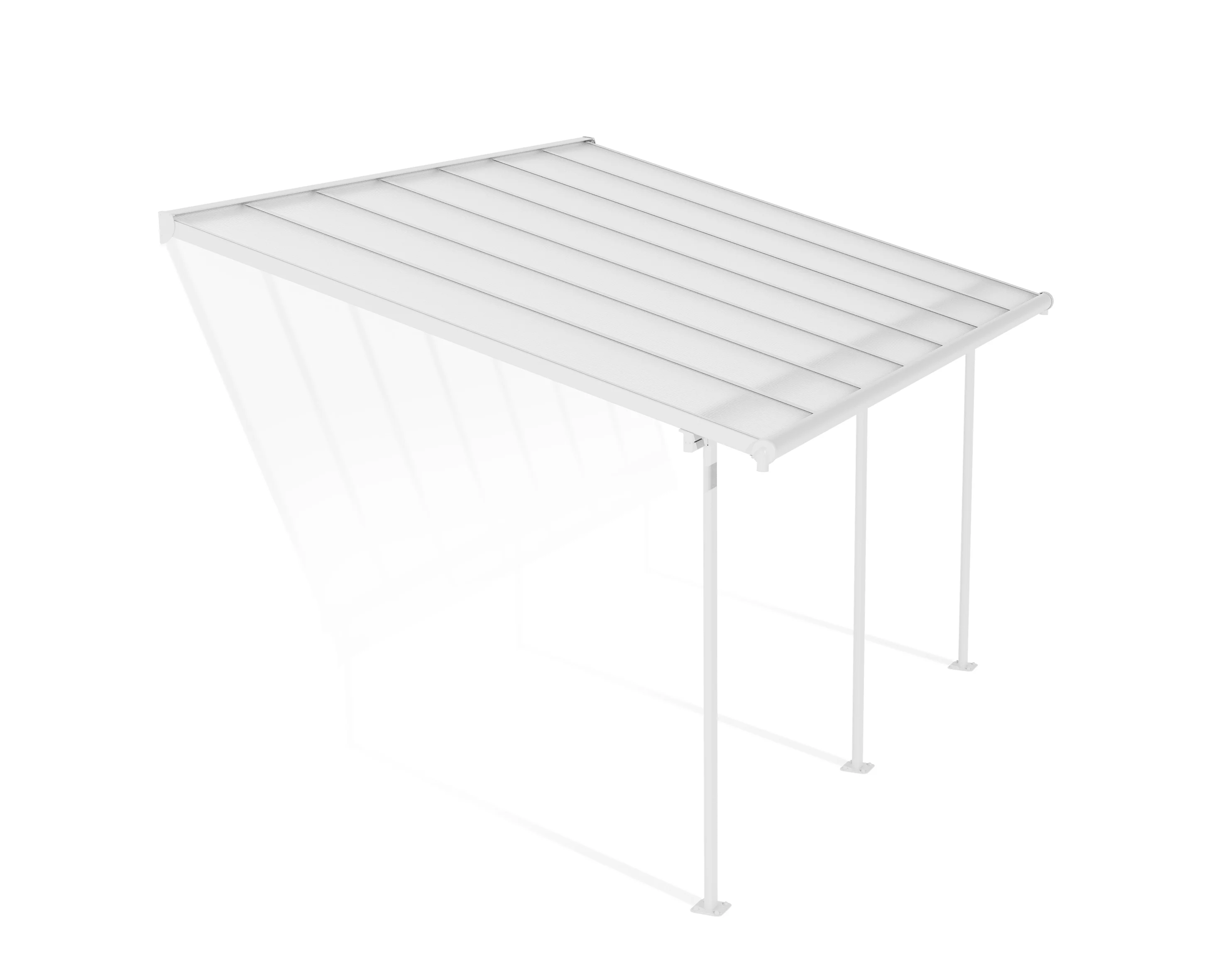 Sierra Patio Cover 3m x 4.3m - White Frame & Clear Polycarbonate - Image 6