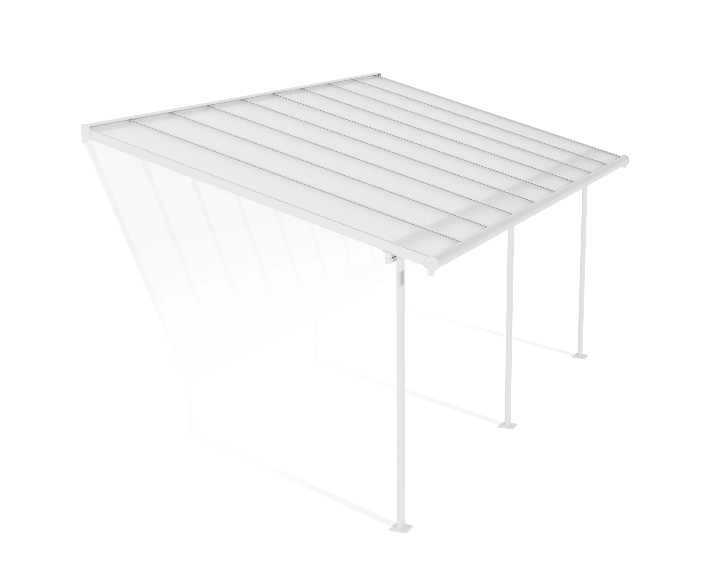 Sierra Patio Cover 3m x 5.6m - White Frame & Clear Polycarbonate - Image 4