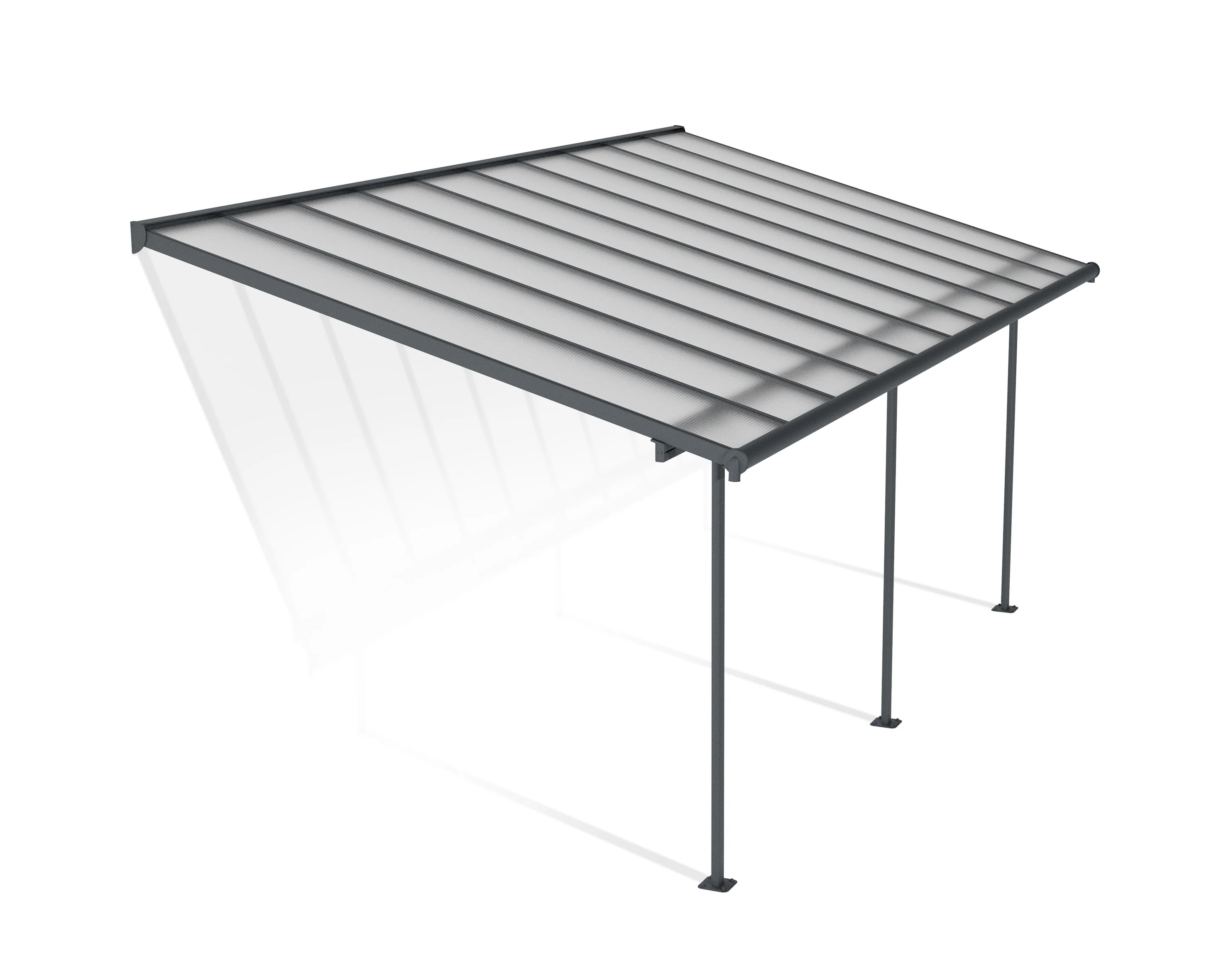 Sierra Patio Cover 3m x 6.2m - Grey Frame & Clear Polycarbonate - Image 7
