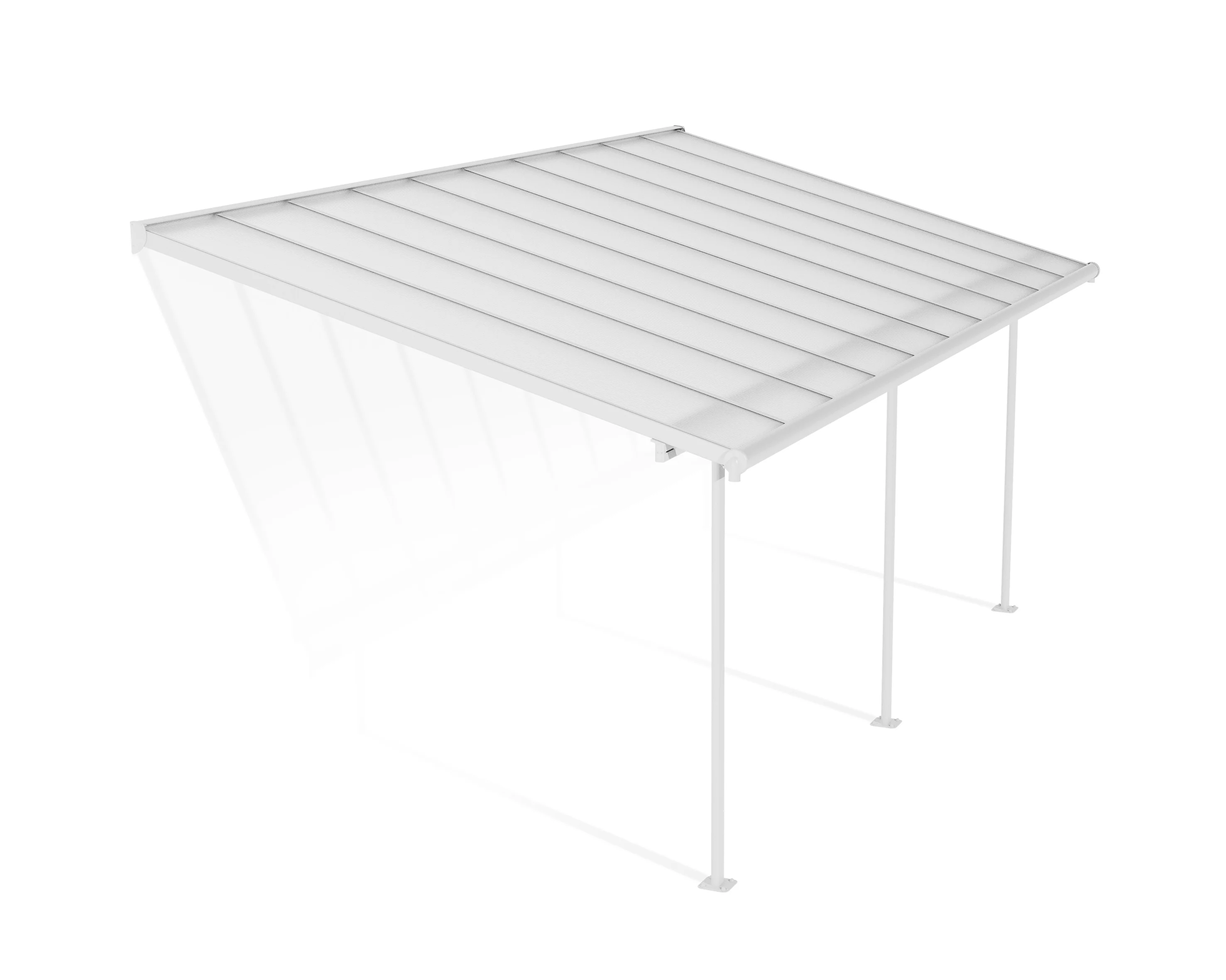 Sierra Patio Cover 3m x 6.2m - White Frame & Clear Polycarbonate - Image 4