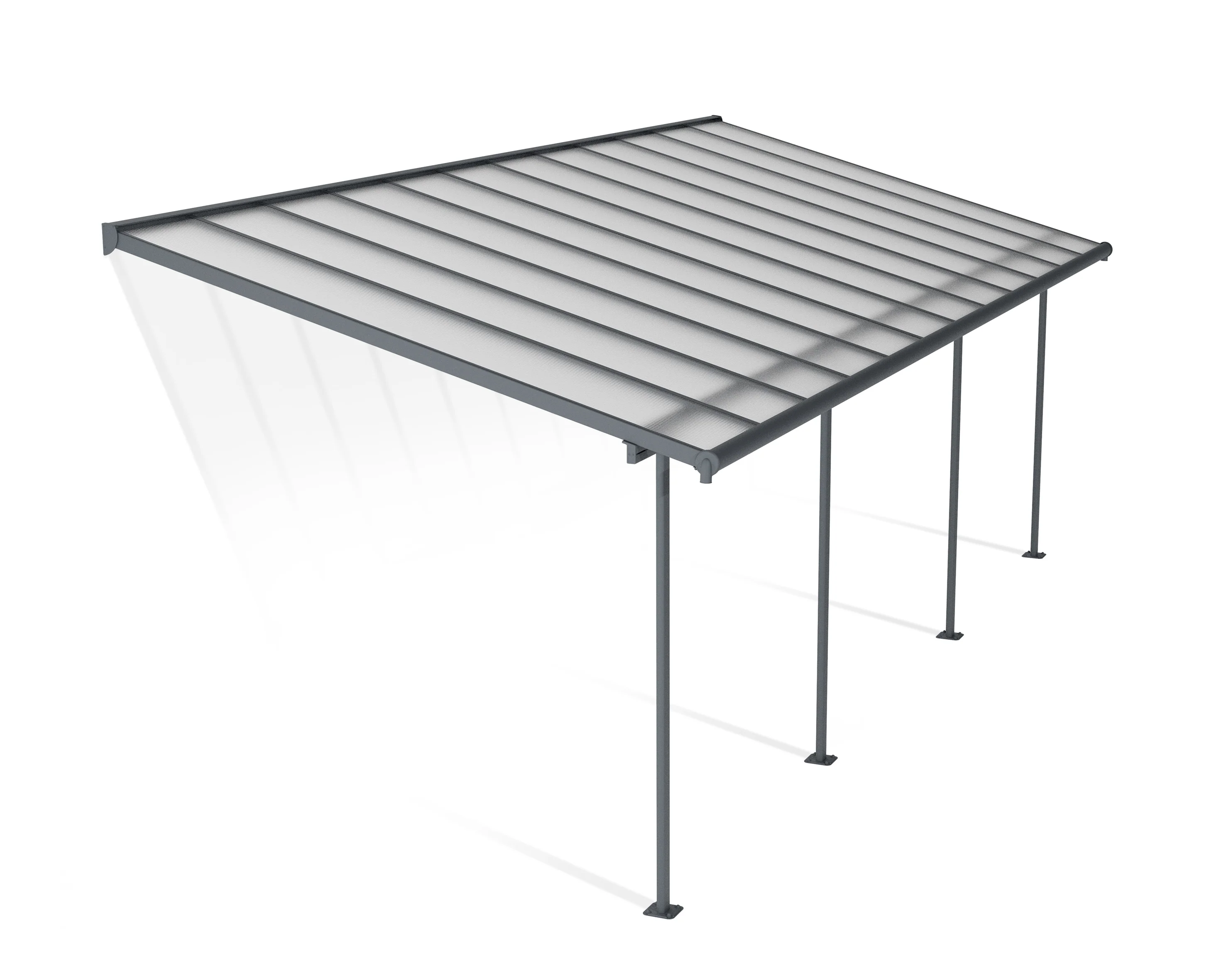 Sierra Patio Cover 3m x 7.4m - Grey Frame & Clear Polycarbonate - Image 7
