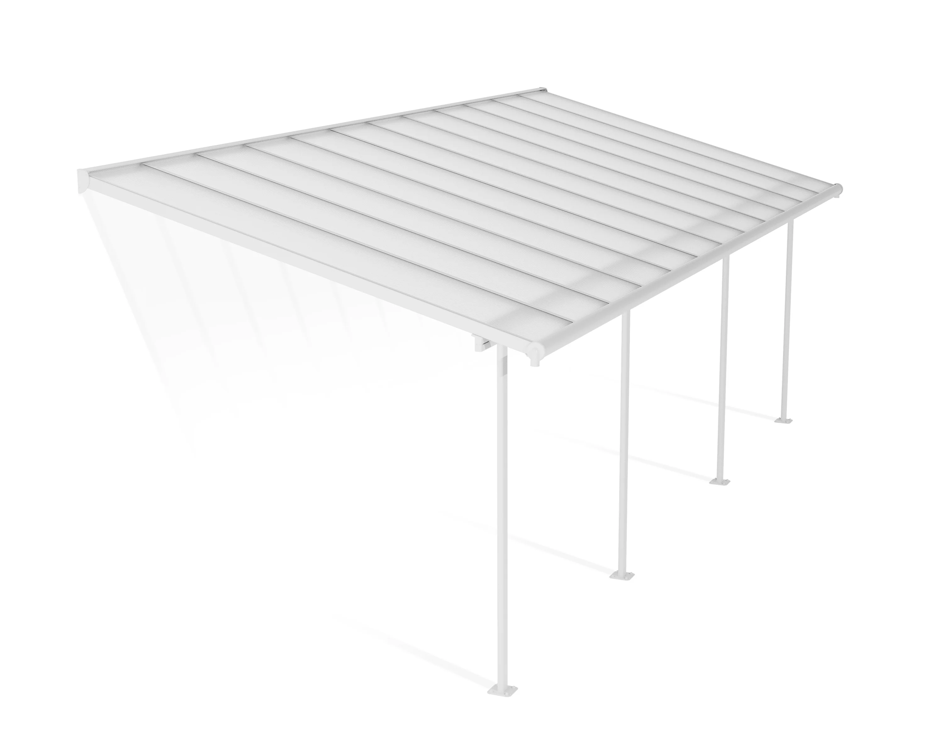 Sierra Patio Cover 3m x 7.4m - White Aluminium Frame & Clear Polycarbonate - Image 4