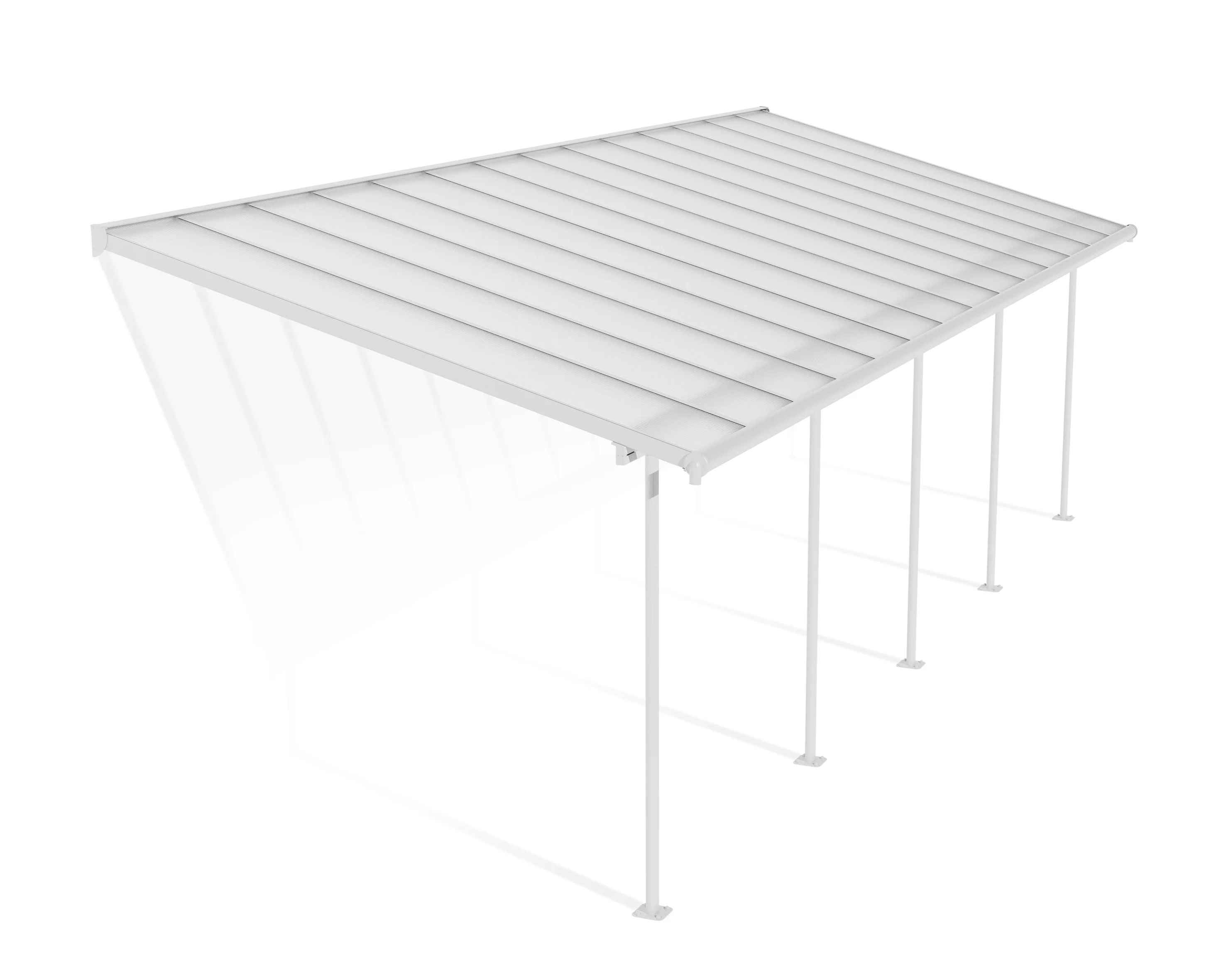Sierra Patio Cover 3m x 8.6m - White Frame & Clear Polycarbonate - Image 4
