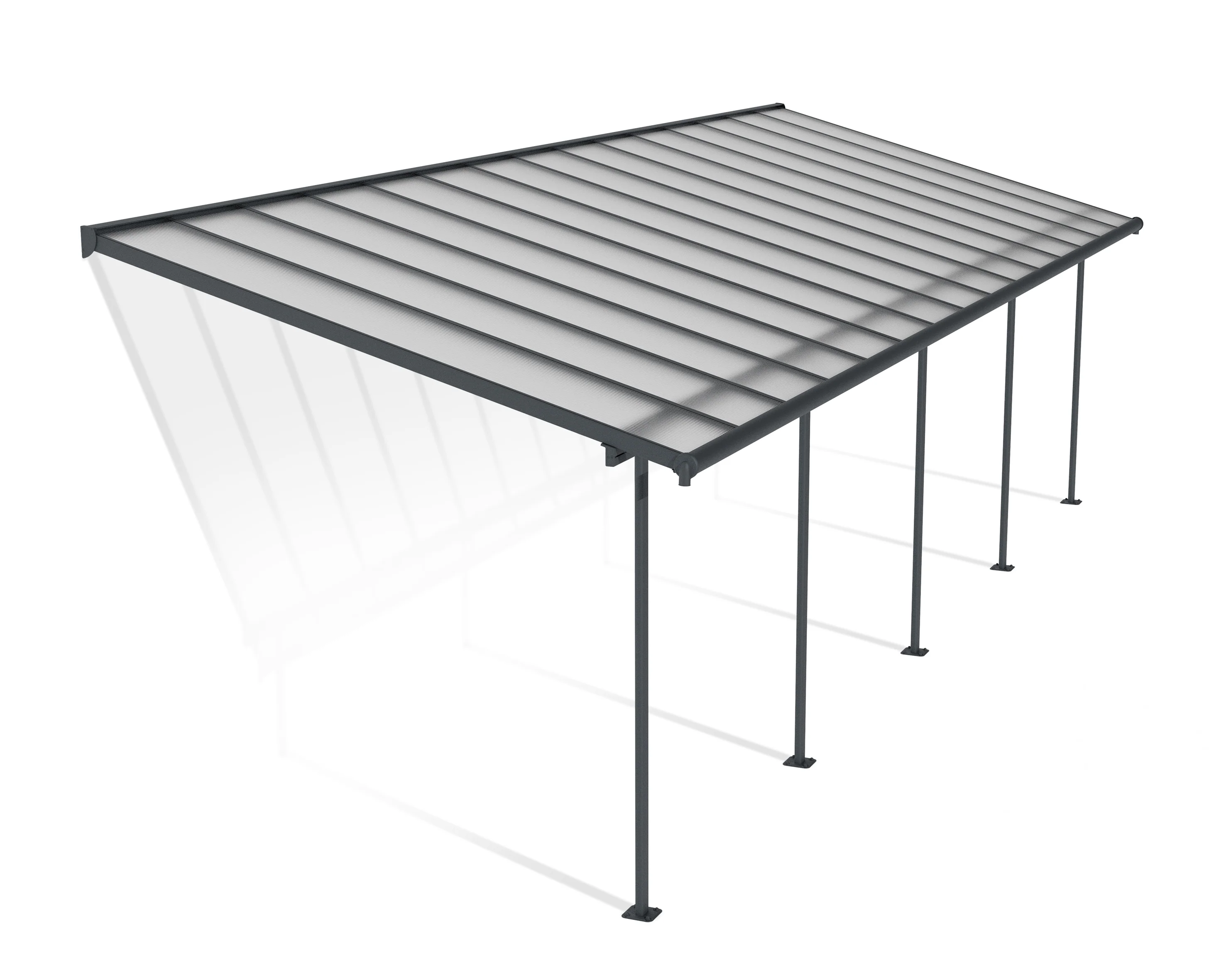 Sierra Patio Cover 3m x 9.2m - Grey Frame & Clear Polycarbonate - Image 8
