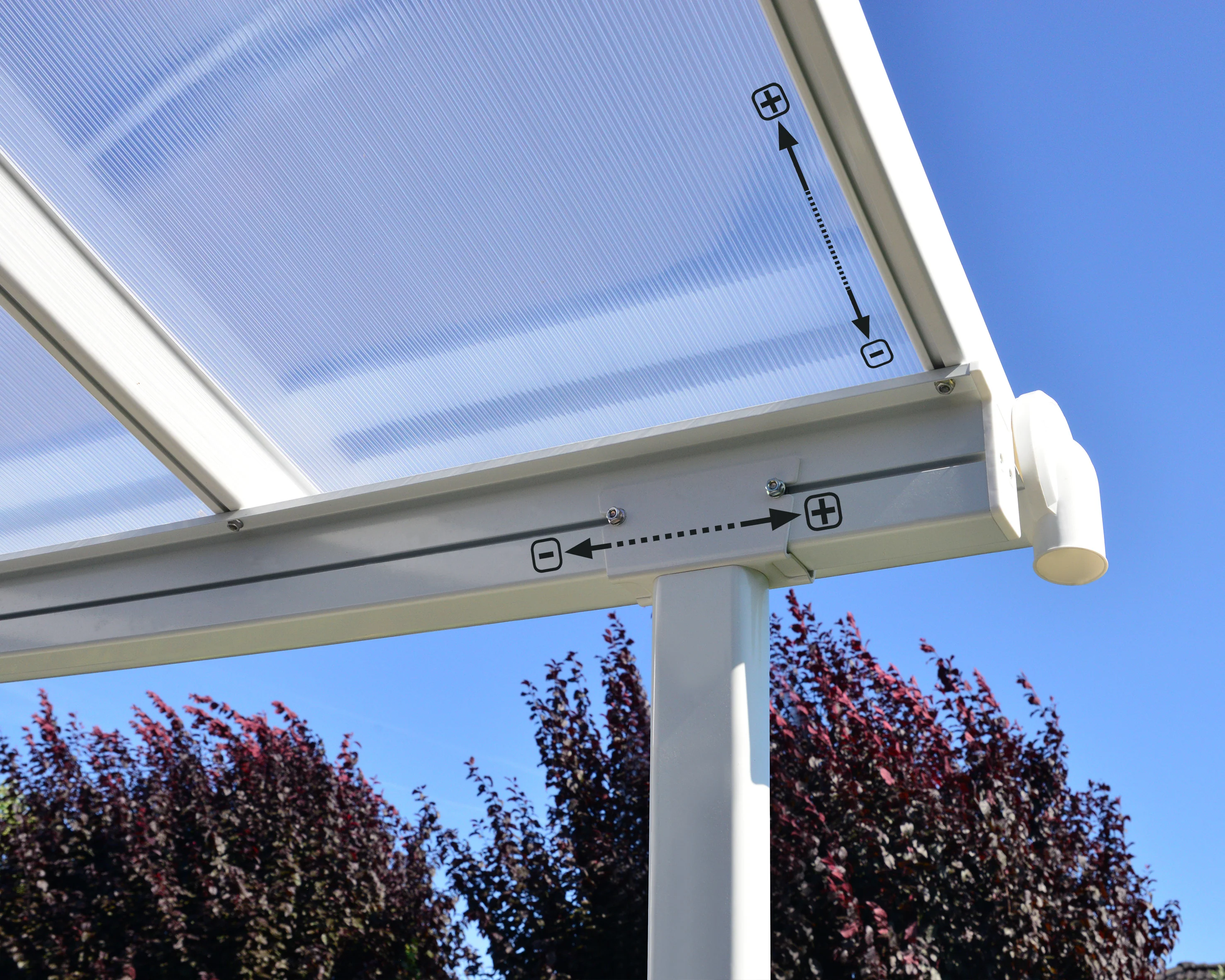 Sierra Patio Cover 3m x 9.2m - White Frame & Clear Polycarbonate - Image 7