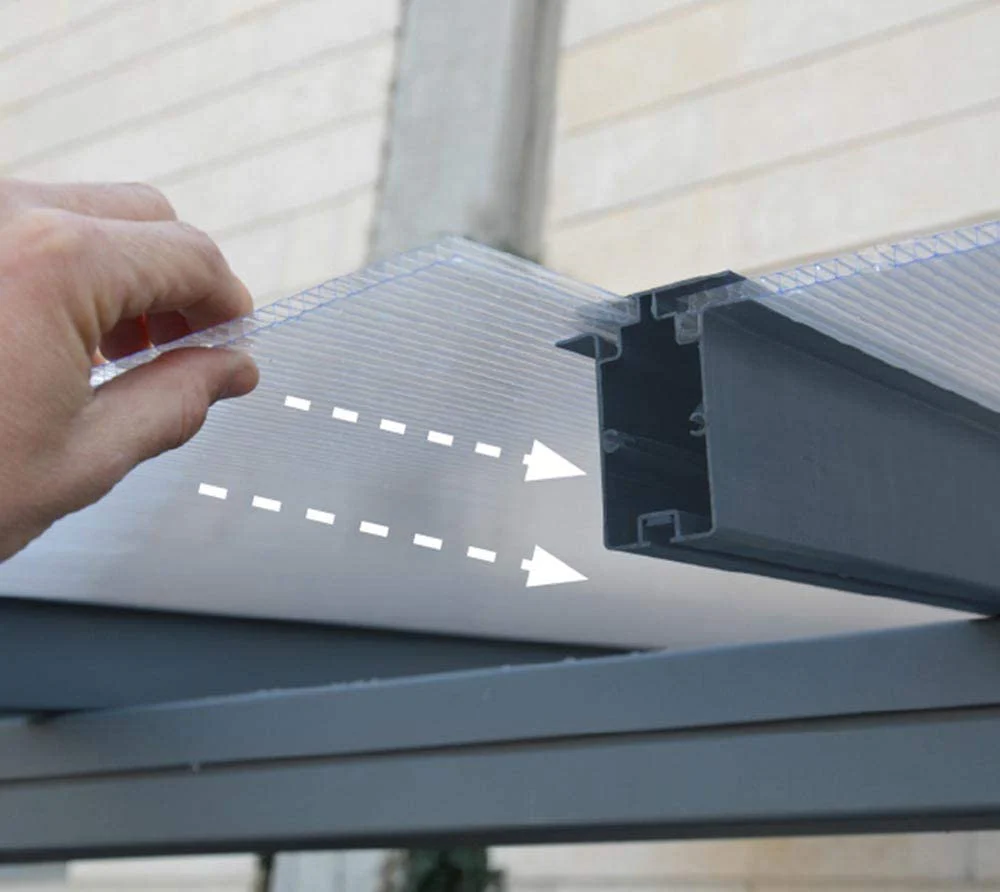 Sierra Patio Cover 2.2m x 2.3m - Grey Frame & Clear Polycarbonate - Image 7