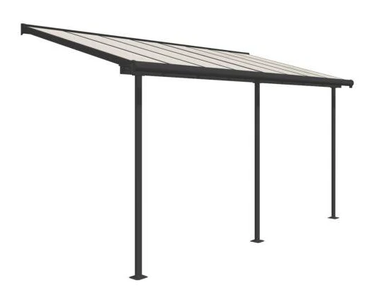 Sierra Patio Cover 2.2m x 4.5m - Grey Frame & Clear Polycarbonate - Image 2
