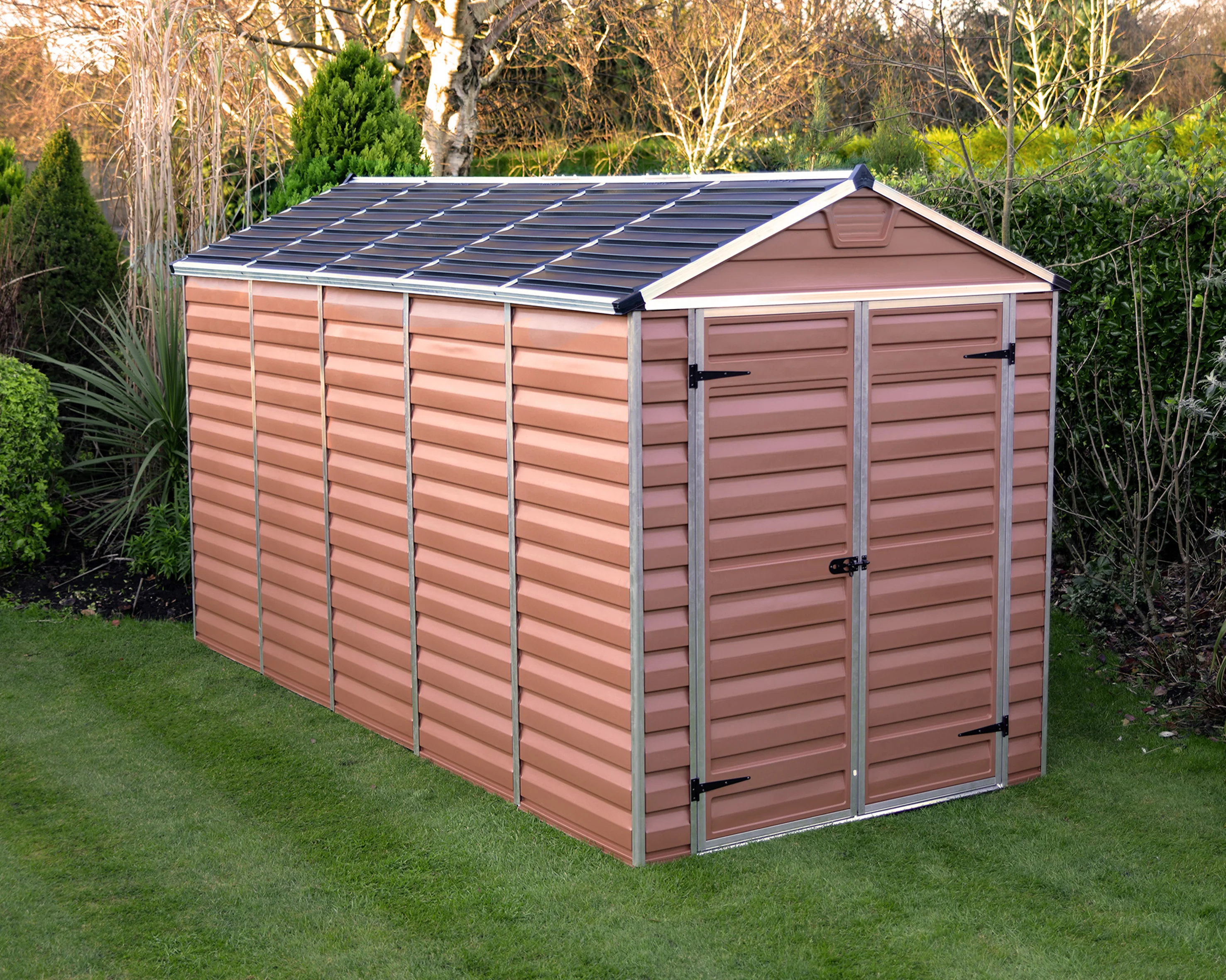 Skylight 6ft. x 12ft. Garden Shed - Amber Polycarbonate Panels