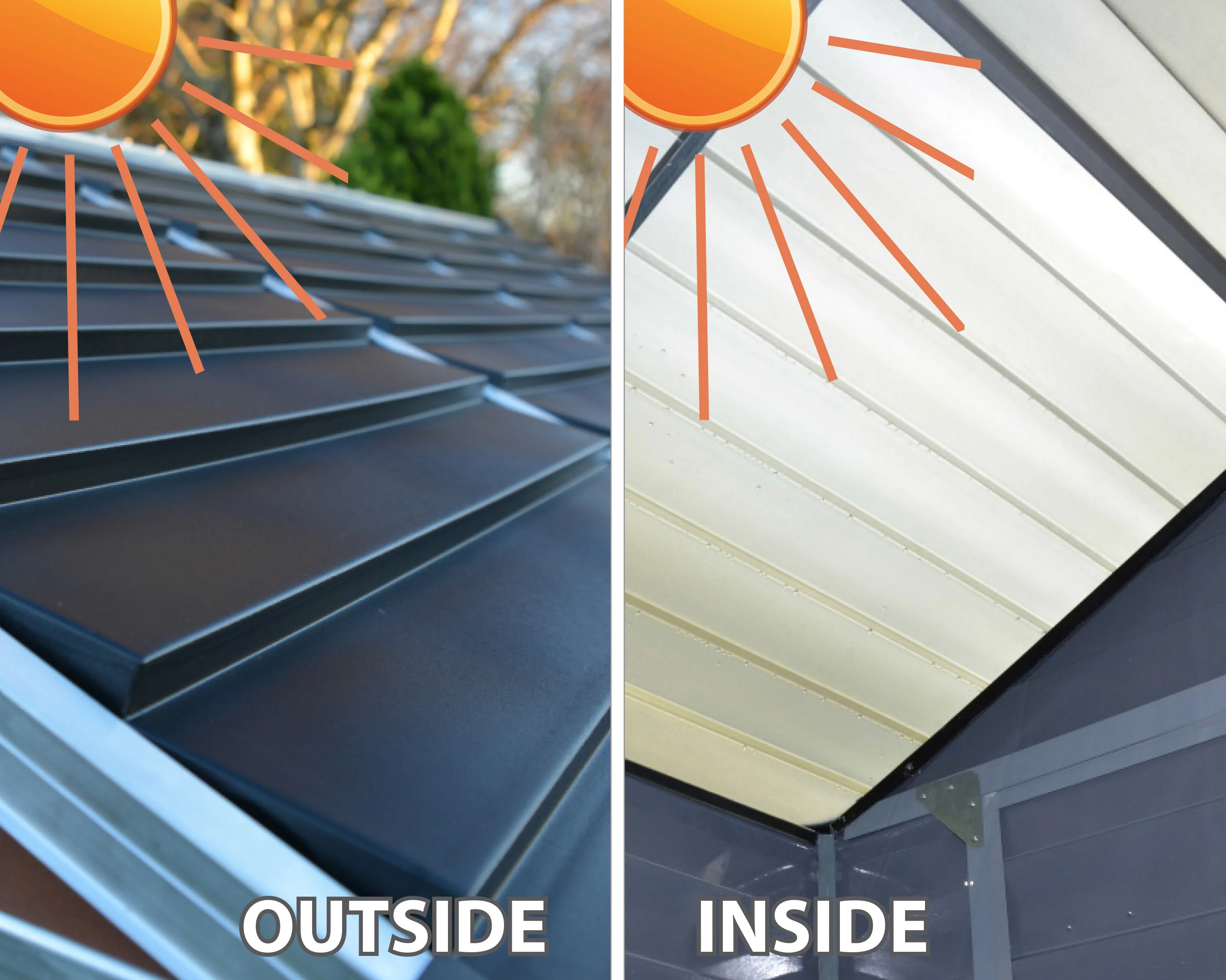 Skylight 6ft. x 12ft. Garden Shed - Amber Polycarbonate Panels - Image 3