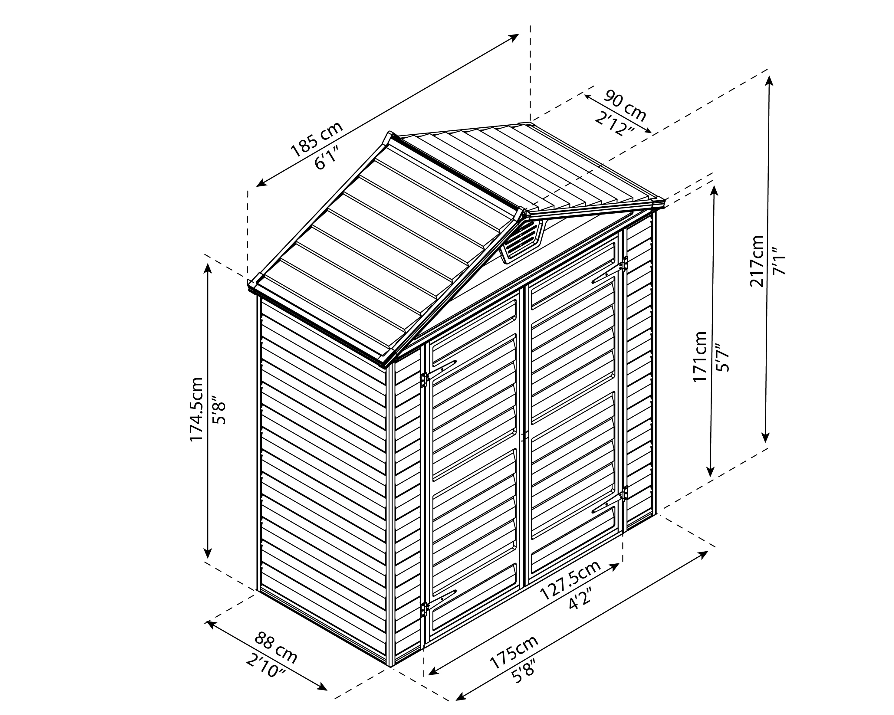 Skylight 6ft. x 3ft. Garden Shed - Amber Polycarbonate Panels - Image 11