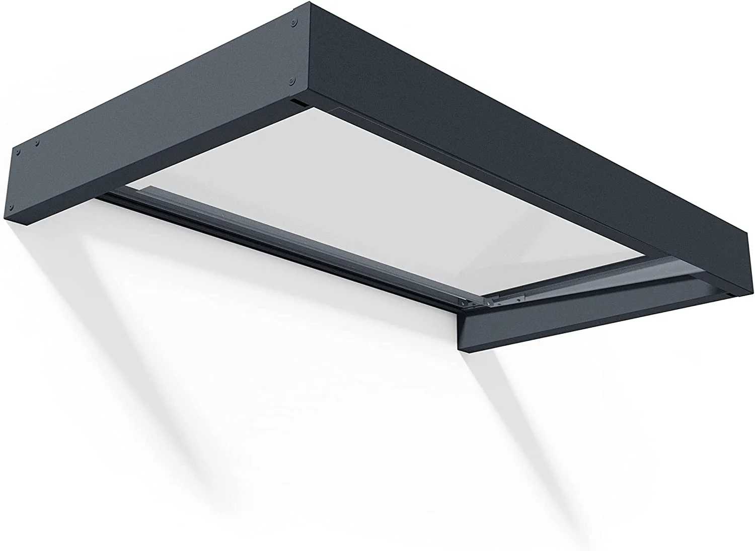 Sophia 1.5m x 0.9m Door Canopy - Grey Frame & Clear Acryl - Image 3