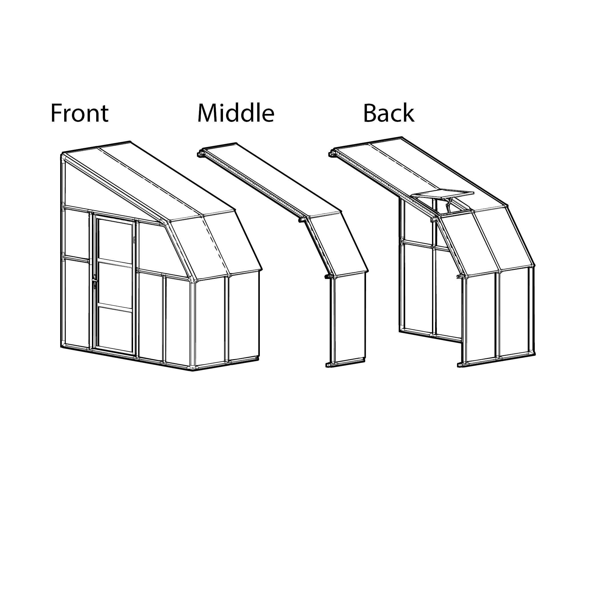 Sunroom 2m x 3.5m Lean to Conservatory - White Frames & Hybrid Polycarbonate - Image 3