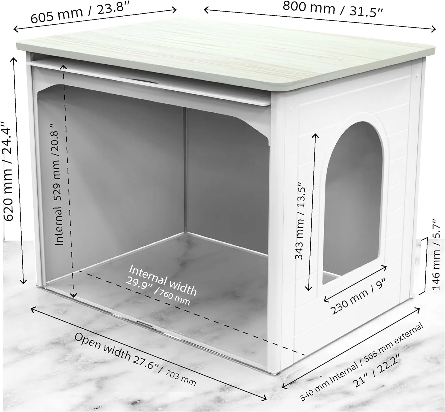 Tiger Double Cat Hidden Litter Box - Image 4