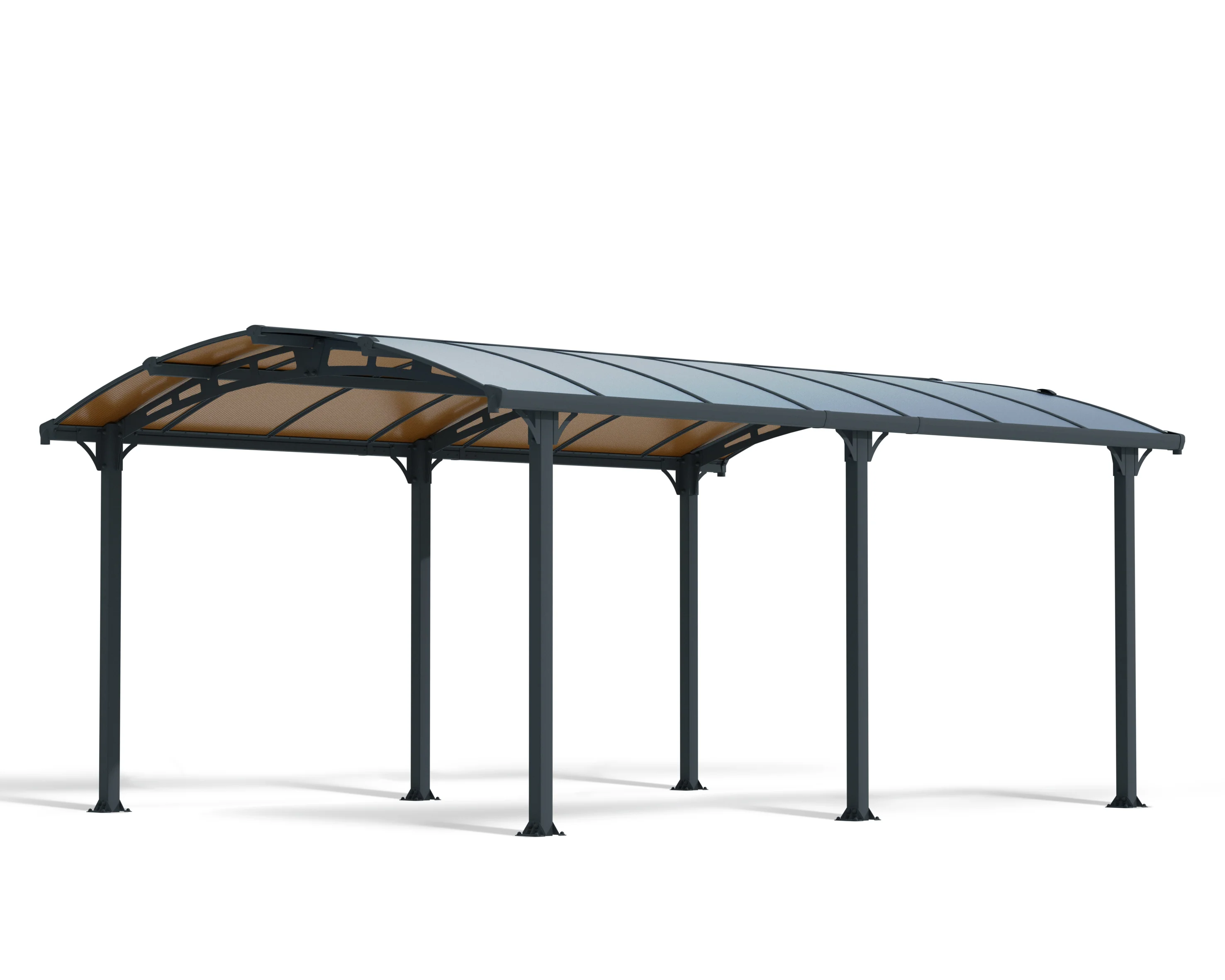 Tucson 3.6m x 5.1m Garden Gazebo in Grey with Polycarbonate Roof - Image 11