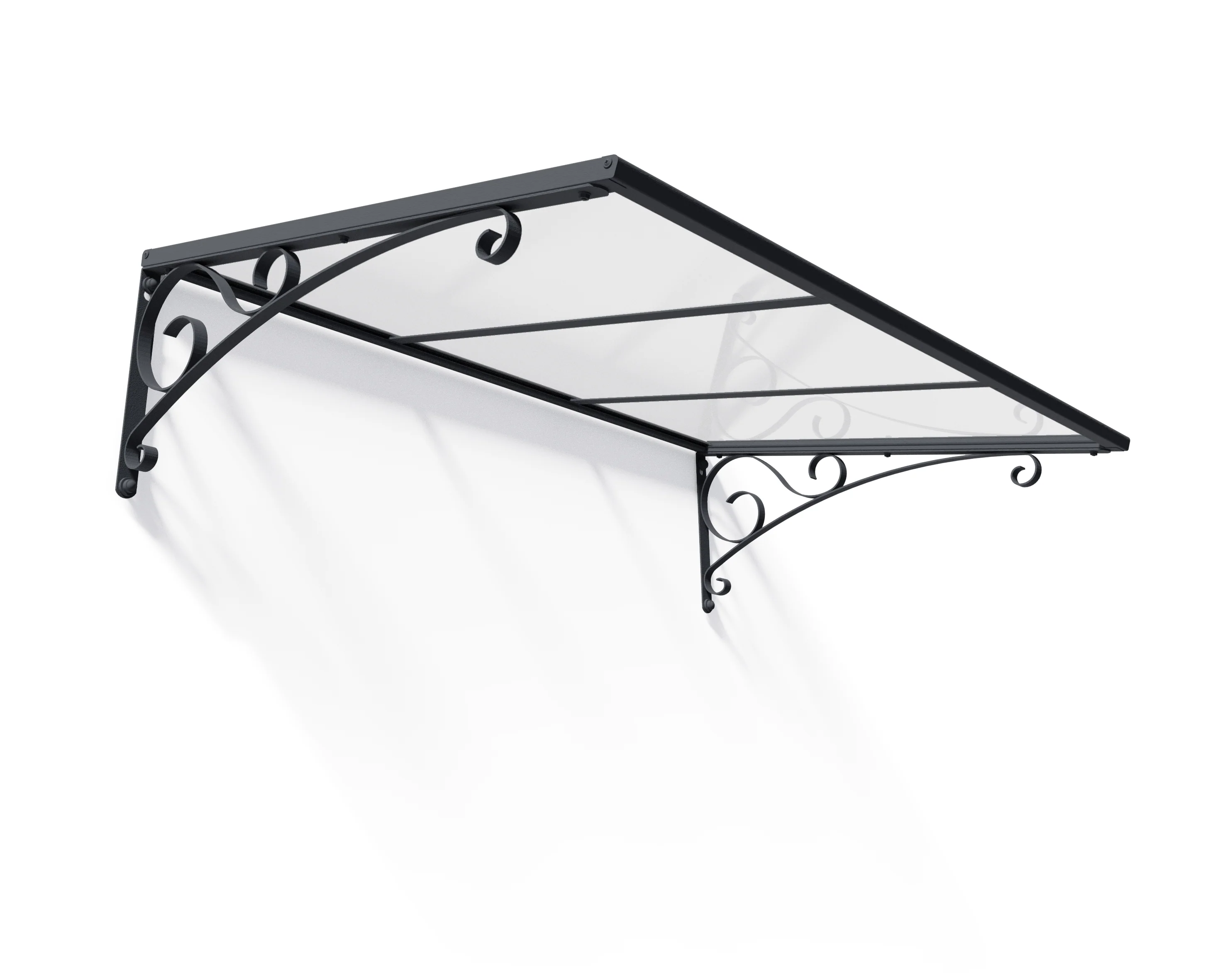 Venus 1.5m x 0.9m Door Canopy - Grey Frame & Clear Polycarbonate - Image 5