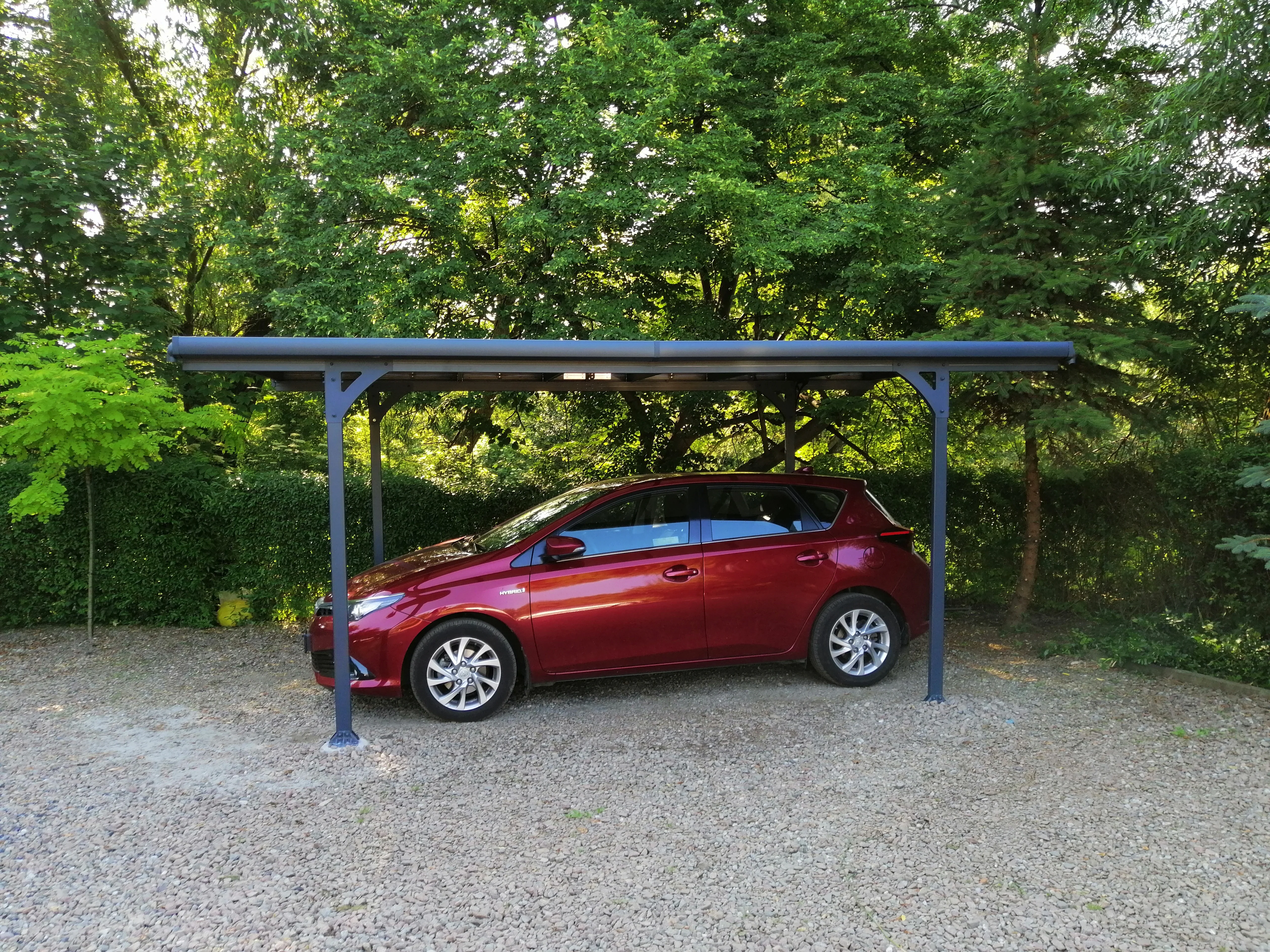 Verona 10' x 17' Carport - Grey Aluminium & Polycarbonate Roof Panels - Image 3