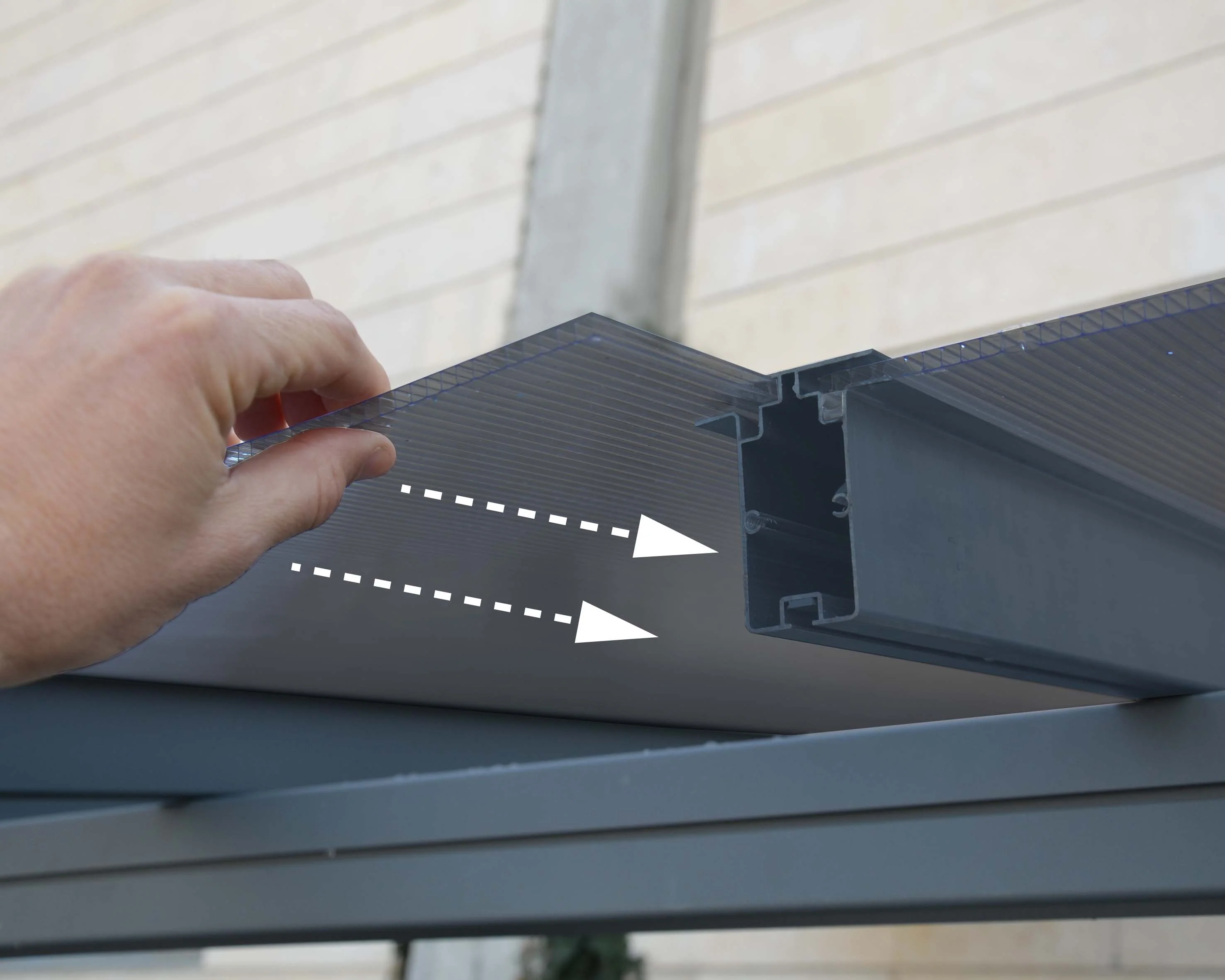 Verona 10' x 17' Carport - Grey Aluminium & Polycarbonate Roof Panels - Image 4