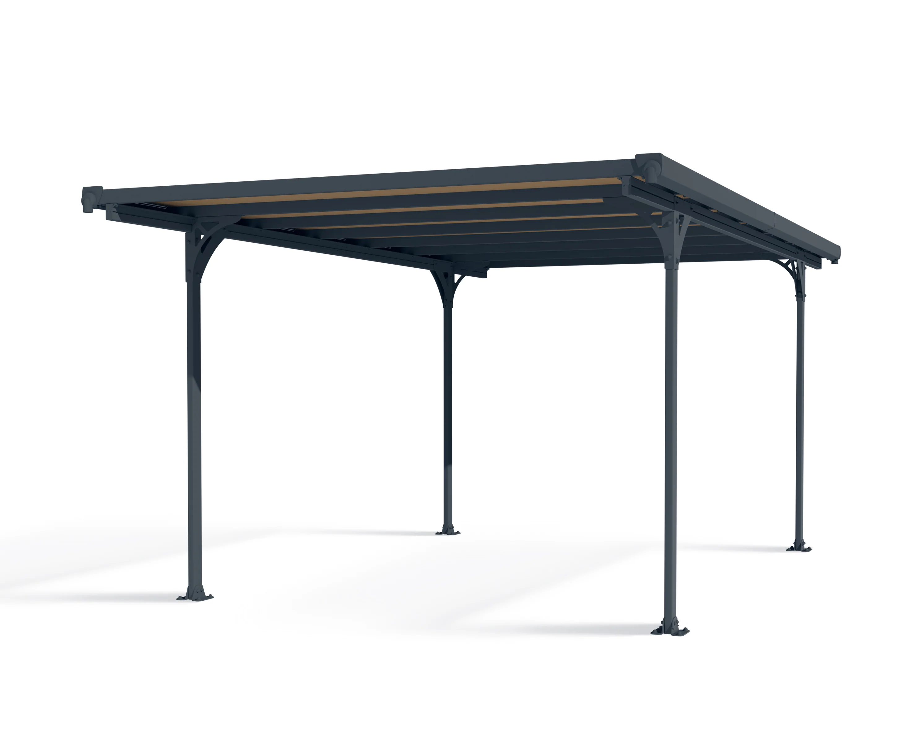 Verona 10' x 17' Carport - Grey Aluminium & Polycarbonate Roof Panels - Image 5