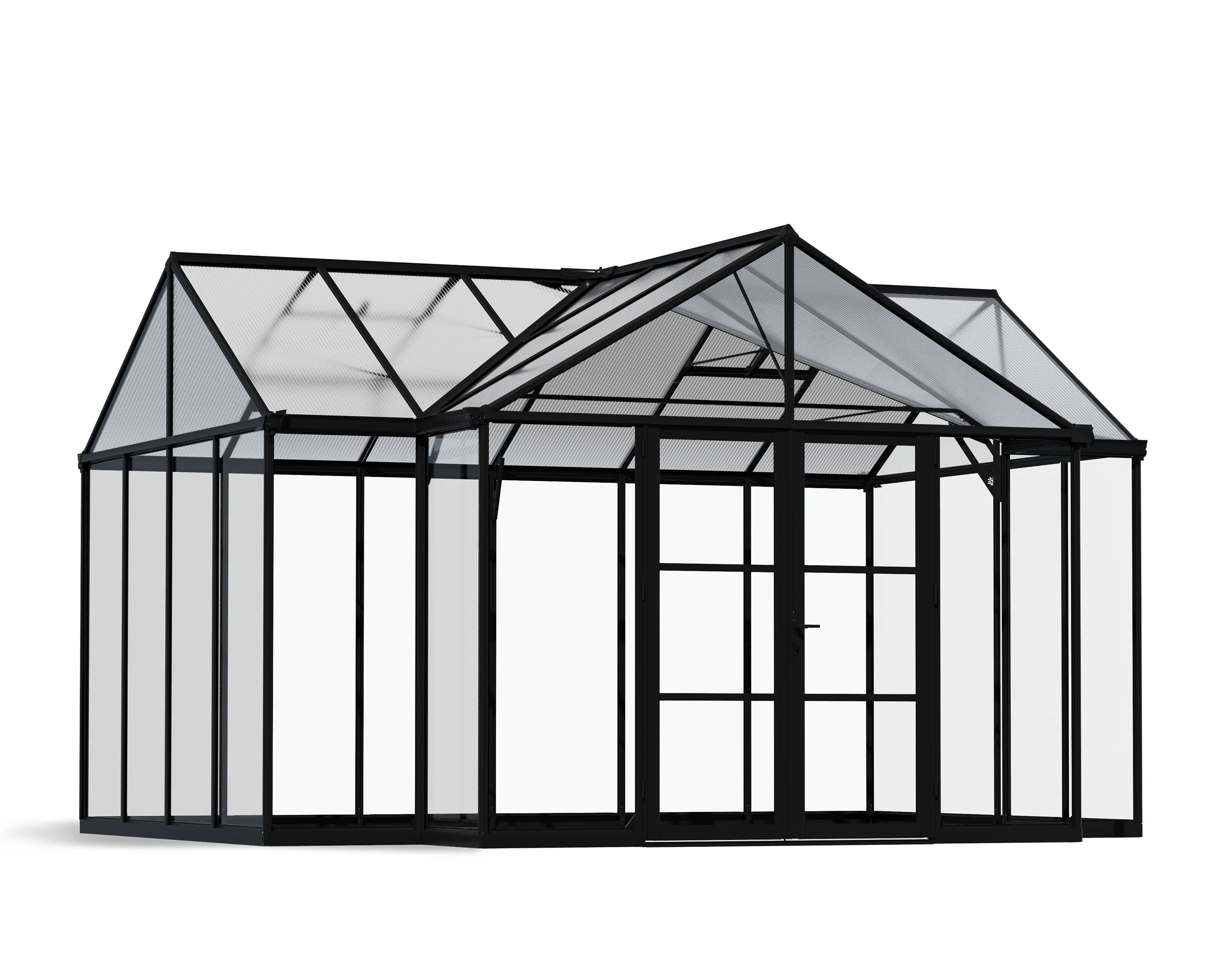 Triomphe 13' x 15' Greenhouse - Black Aluminium Frame & Clear Polycarbonate Panels - Image 13