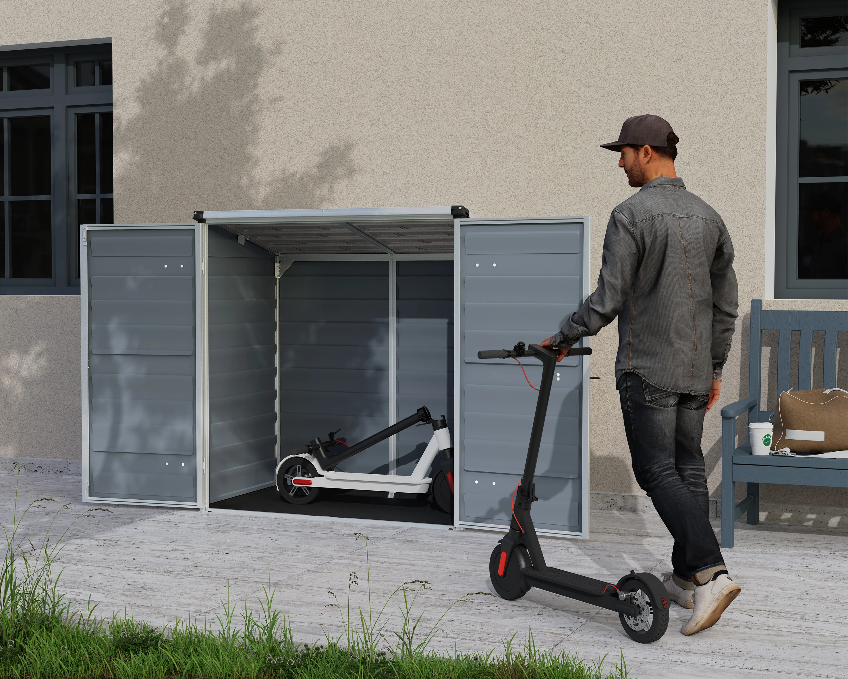 Voyager 3ft. x 5ft. Garden Shed - Grey Polycarbonate Panels - Image 4