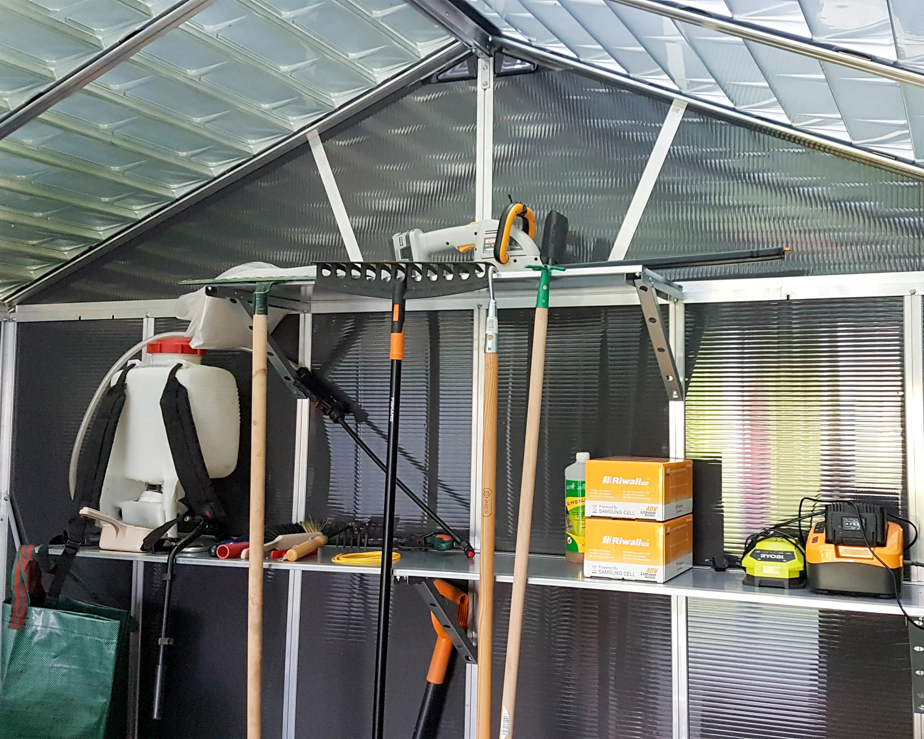 Yukon 11ft. x 17ft. Garden Shed With Floor - Dark Grey Polycarbonate Panels - Image 7