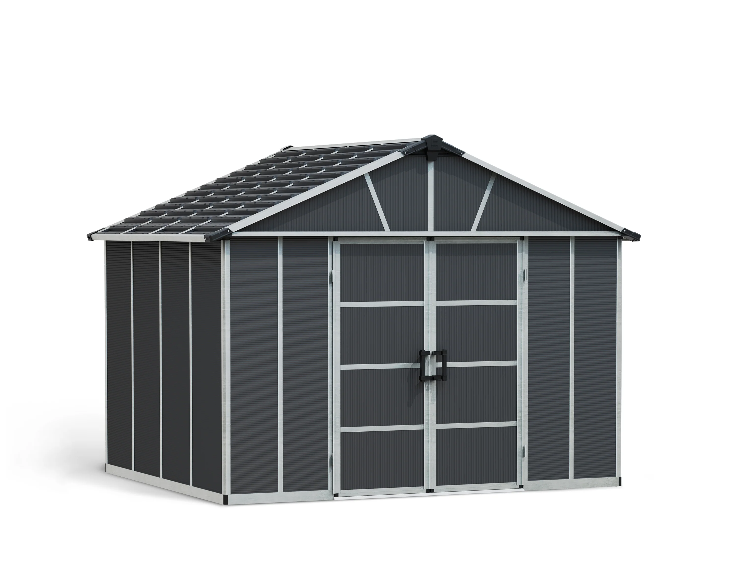 Yukon 11ft. x 9ft. Garden Shed With Floor - Dark Grey Polycarbonate Panels - Image 10