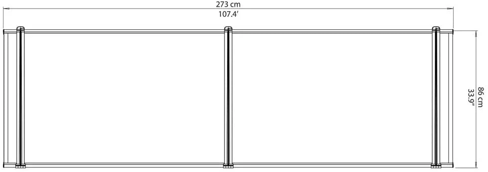 Neo 2.7m x 0.9m Door Canopy - Grey Frame & Twinwall Polycarbonate - Image 4