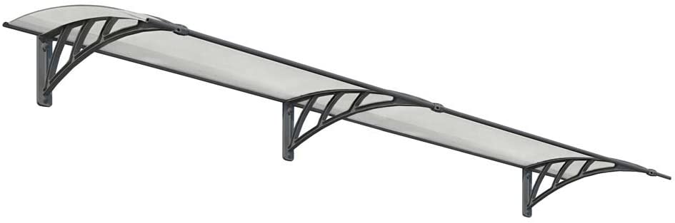Neo 2.7m x 0.9m Door Canopy - Grey Frame & Twinwall Polycarbonate - Image 5