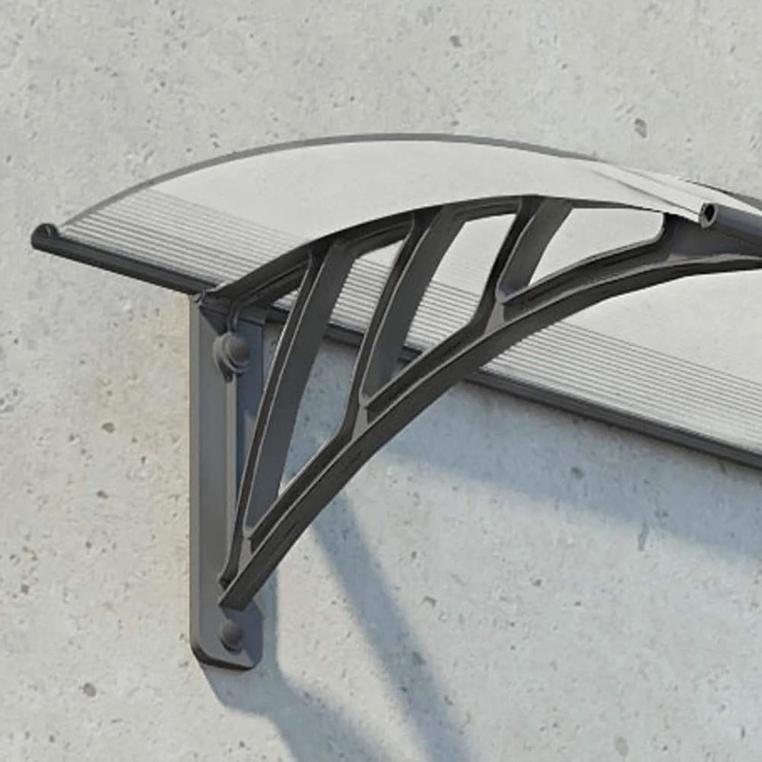Neo 4m x 0.9m Door Canopy - Grey Frame & Twinwall Polycarbonate - Image 2