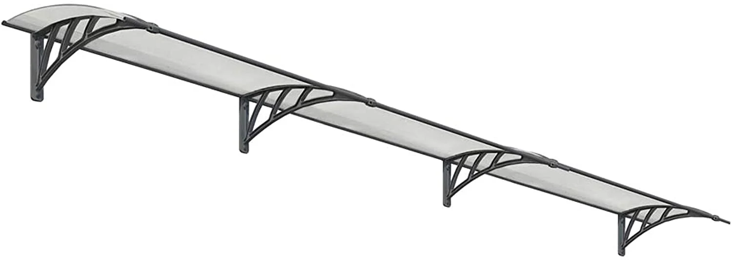 Neo 4m x 0.9m Door Canopy - Grey Frame & Twinwall Polycarbonate - Image 3