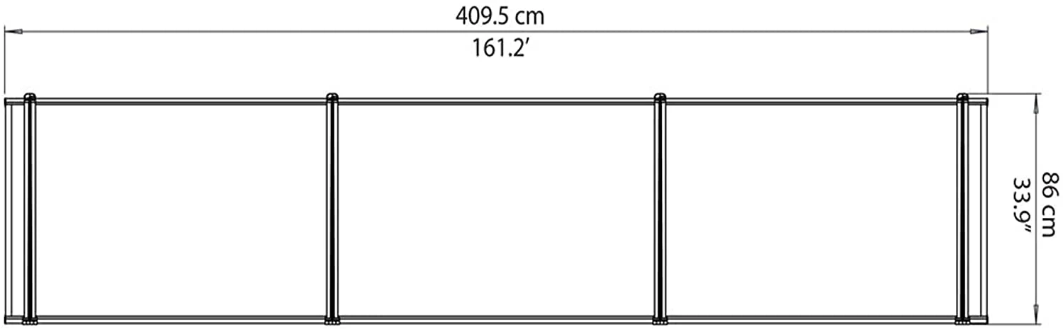 Neo 4m x 0.9m Door Canopy - Grey Frame & Twinwall Polycarbonate - Image 5