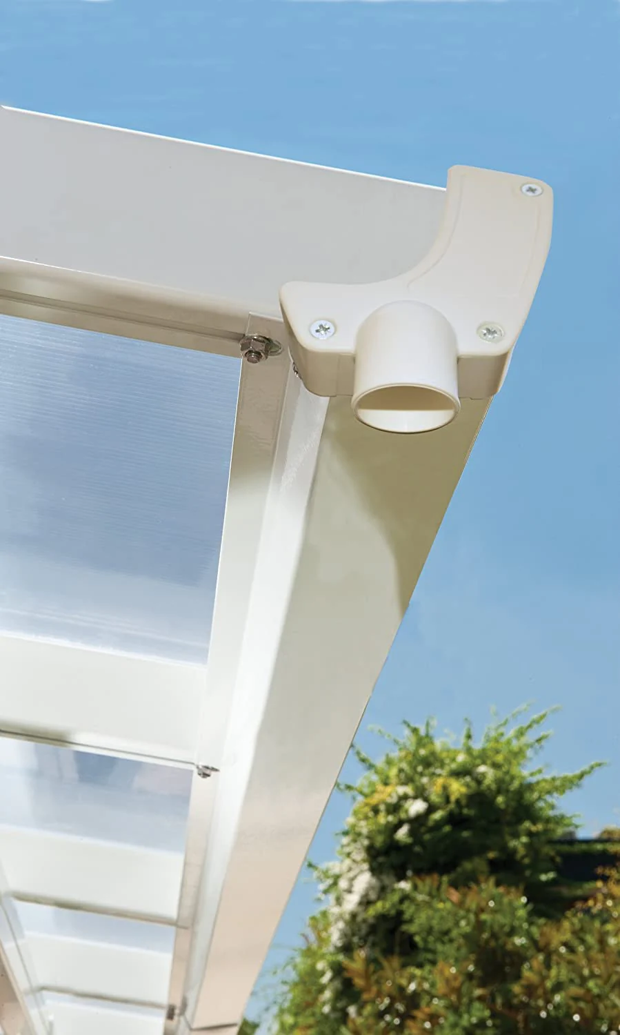 Feria Patio Cover 4m x 8.5m - White Frame & Clear Polycarbonate - Image 8