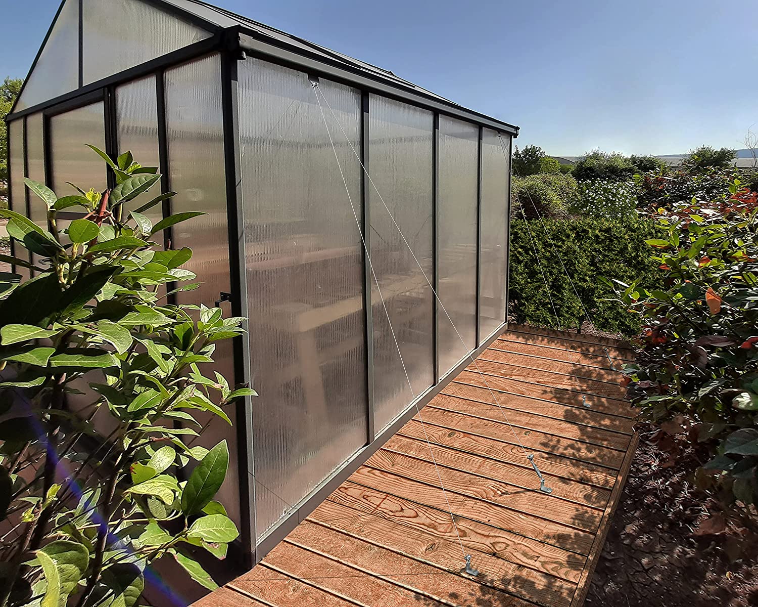 Glory 8' x 12' Greenhouse - Grey Frame & Multiwall Polycarbonate Panels - Image 5