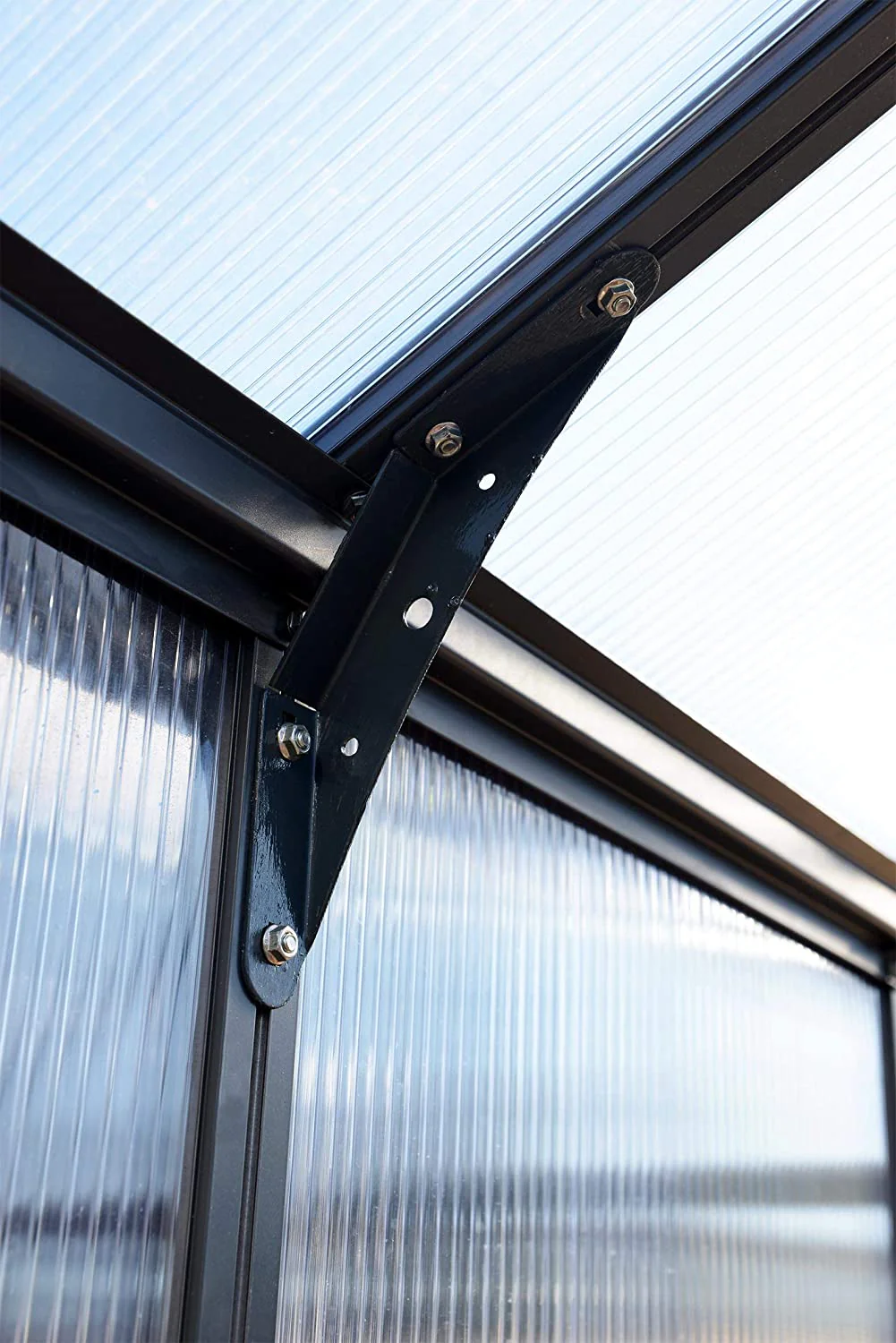 Glory 8' x 16' Greenhouse - Grey Frame & Multiwall Polycarbonate Panels - Image 13