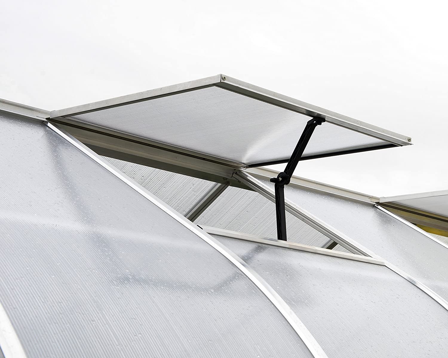 Bella 8' x 8' Greenhouse - Silver Frame & Twin Polycarbonate Panels - Image 5