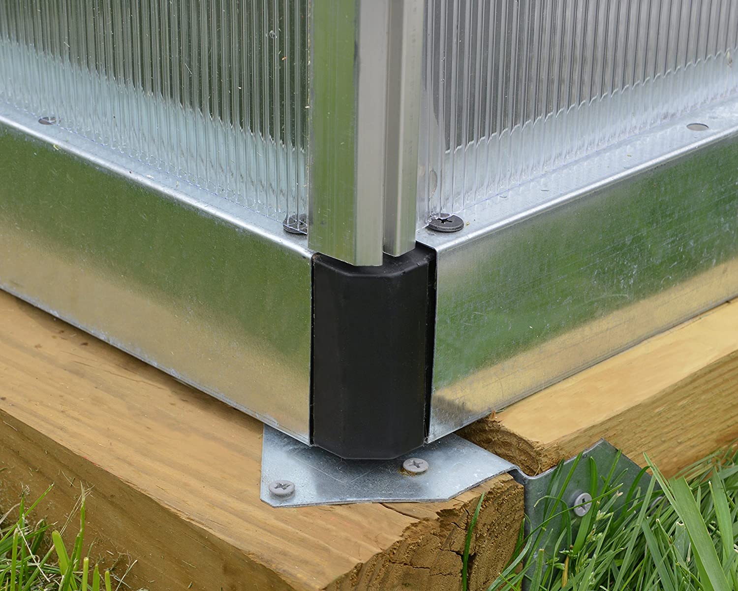 Bella 8' x 8' Greenhouse - Silver Frame & Twin Polycarbonate Panels - Image 6