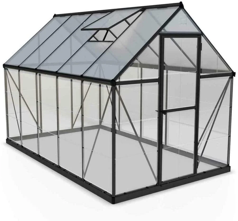 Hybrid 6' x 10' Greenhouse - Grey Frame & Hybrid Polycarbonate Panels - Image 3