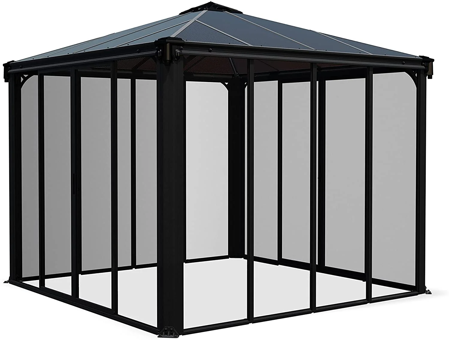 Ledro 3m x 3m Enclosed Gazebo Kit - Grey Structure & Hybrid Panels - Image 3